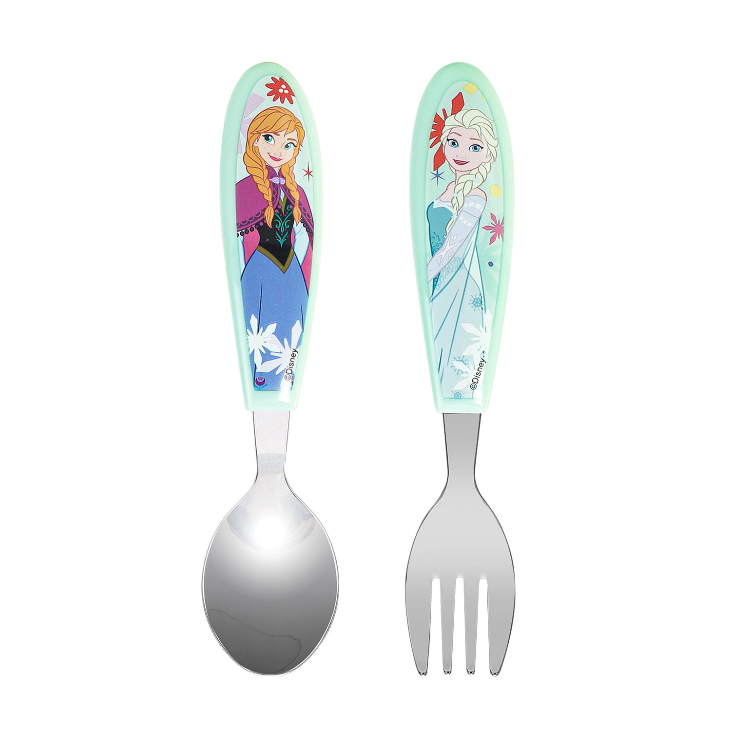 TEMU Children's Kids Ergonomic 2pcs Cutlery Set - Fork And Spoon