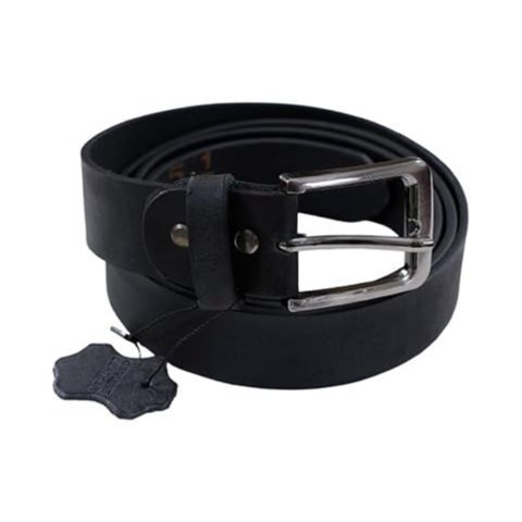 Men's Full Grain Cowhide Leather Belt with Pin Buckle