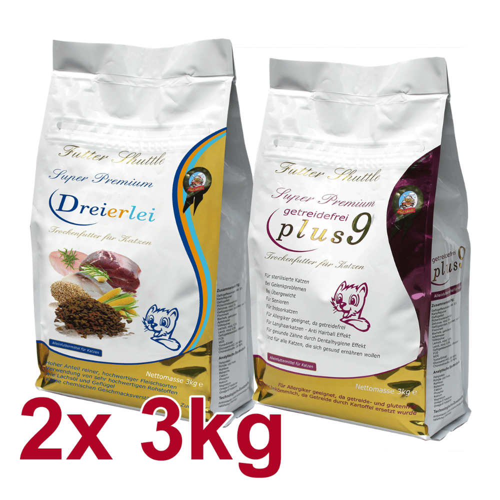Image of Food Shuttle - Cat Dry Pack - Plus 9 & Triple Assortment - 2 × 3 Kg