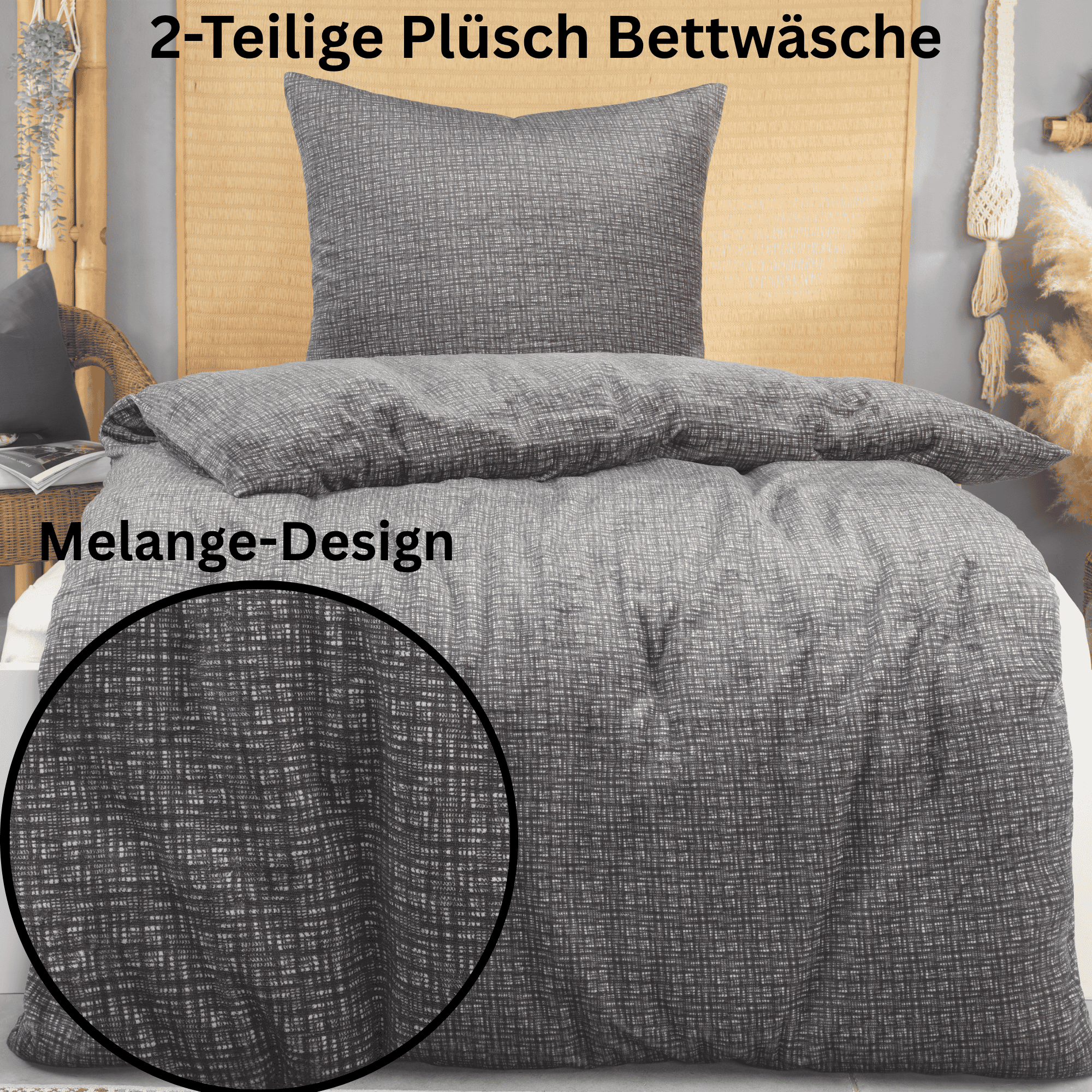 Image of Winter Plush Bedding Set 135x200 Or 155x220 Cashmere-touch 2-piece - Nicky Teddy Fluffy Coral Fleece Flannel - Cozy And Warm - 1x Duvet Cover And 1x Pillowcase - Melange Look