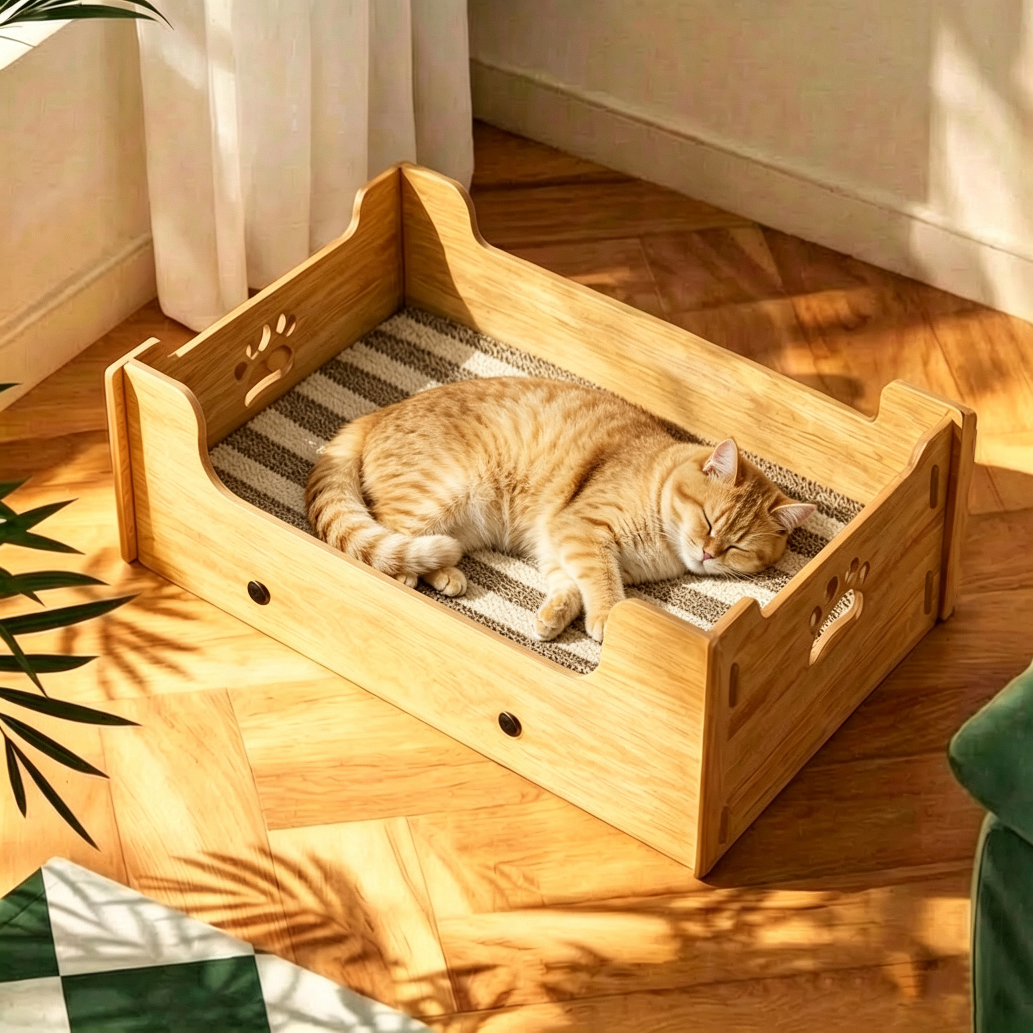 TEMU ® Kratzpappe für Katzen 38,5×30×15,5cm, Hochverdichtete Wellpappe Kratzbrett, 2-in-1 Multifunktionsdesign als Katzenschlafplatz zum Schutz Ihrer