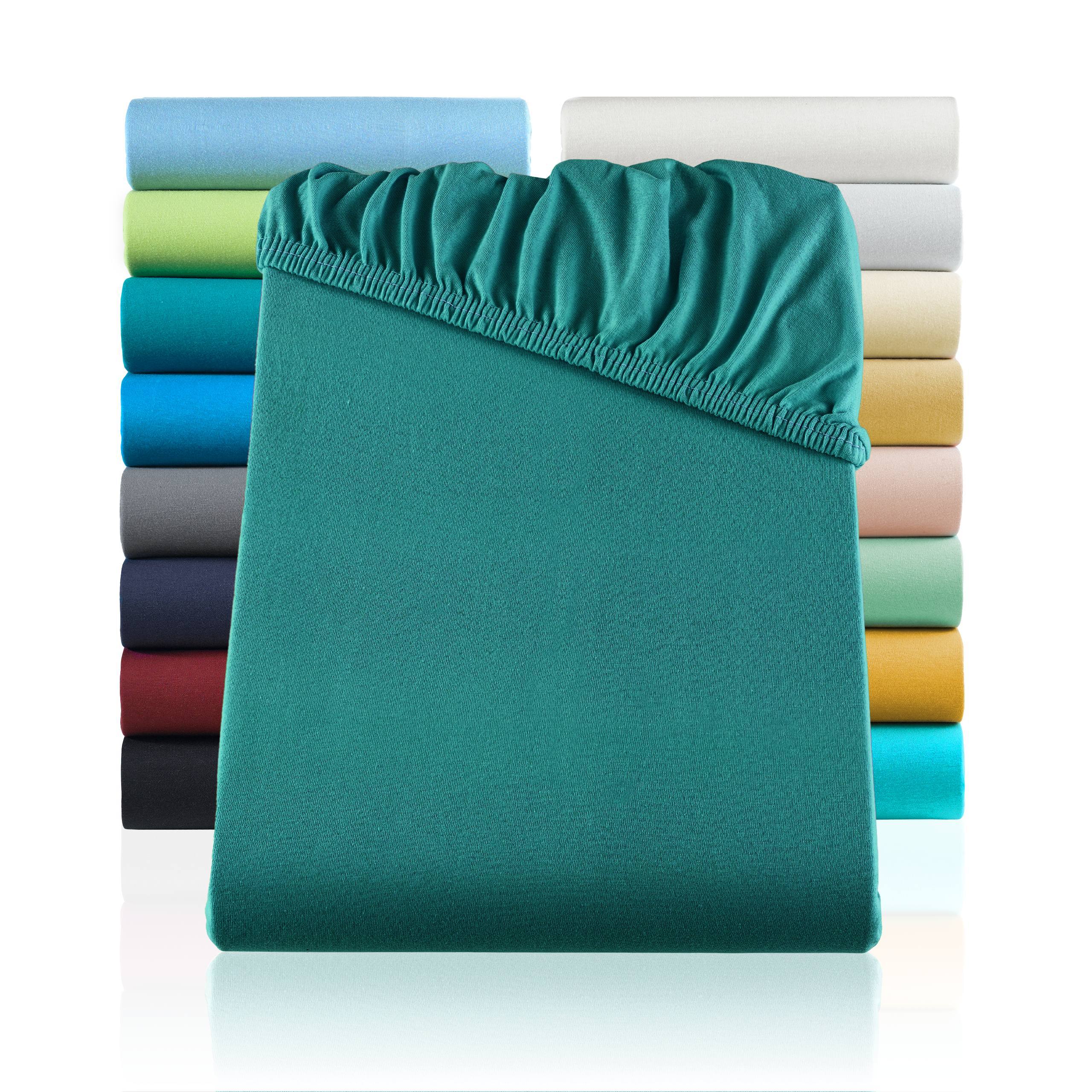 Image of Jersey Box Spring Bed & Water Bed Fitted Sheet 200x220 Cm - 40 Cm Height - Fitted Sheet Made Of 100%