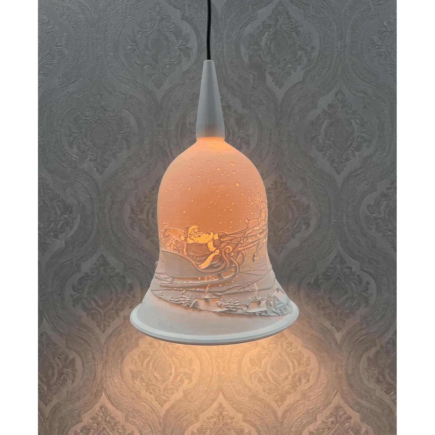 Image of Bellwork "christmas Celebration" Lampshade For A1/e10 (10x9cm) | 3d Lithophane Family Scene | Christmas Decor