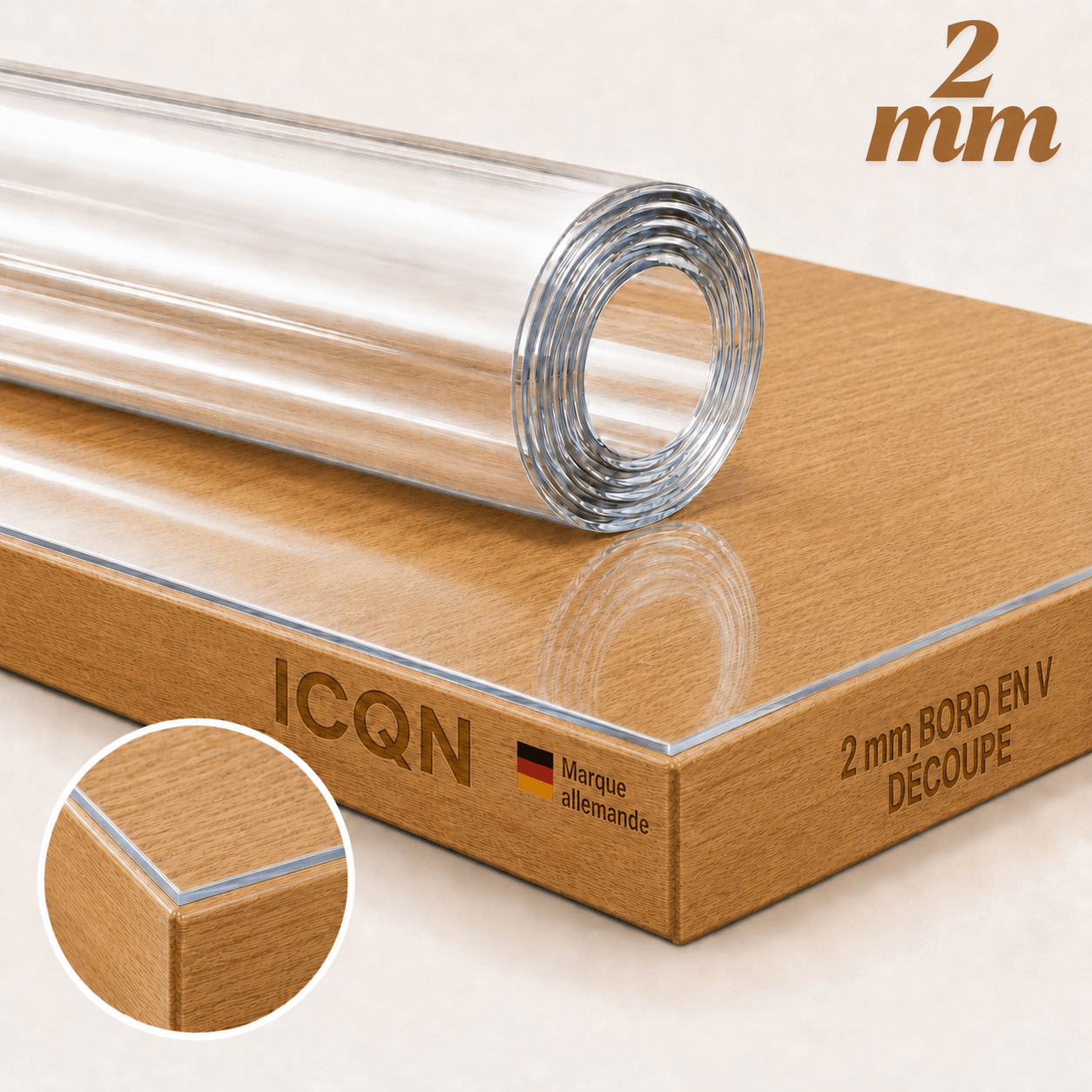 TEMU Film de protection de table en PVC transparent, 2 mm d’épaisseur, aux rayures et à la chaleur, protection robuste pour table à manger, table
