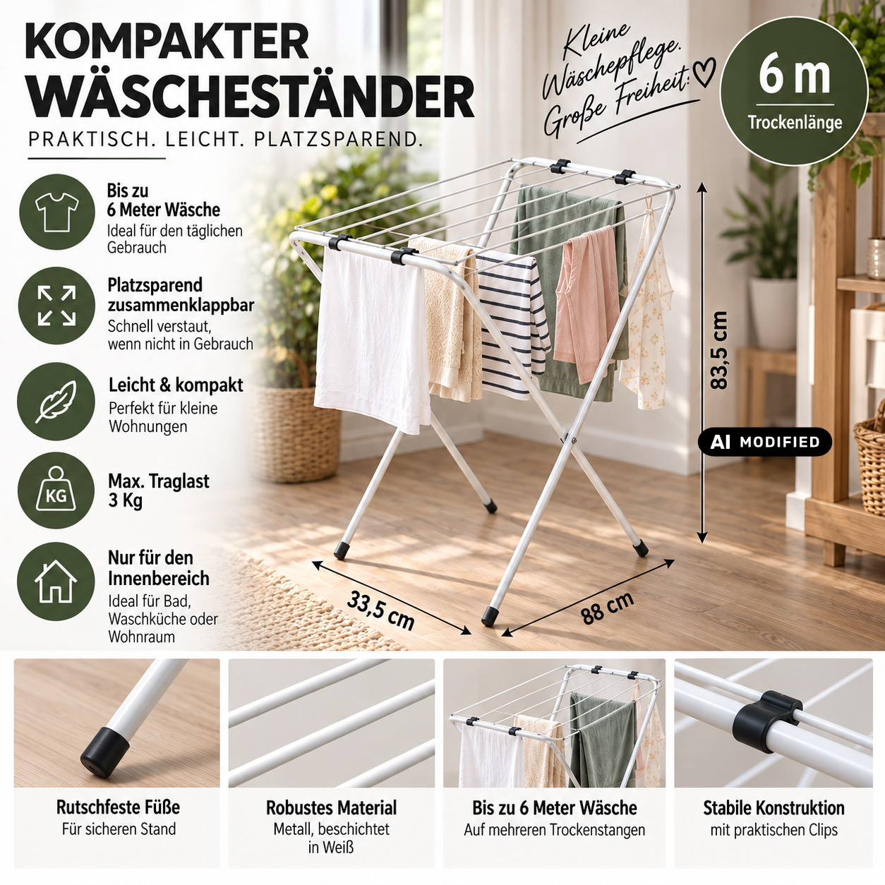 Image of Clothes Rack Urban 88 X 33.5 X 83.5 Cm Clothes Dryer Clothesline Clothes Dryer Hand Towel Dryer Standing Clothes Dryer Clothes Dryer