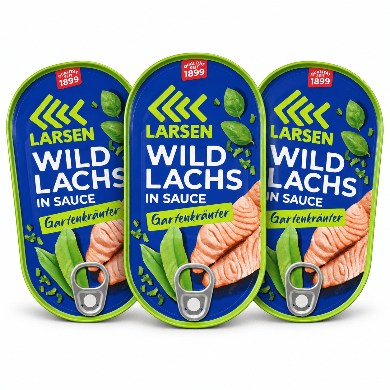 Image of Larsen Wild Salmon In Garden Herb Sauce – 3 × 200 G – Value Pack