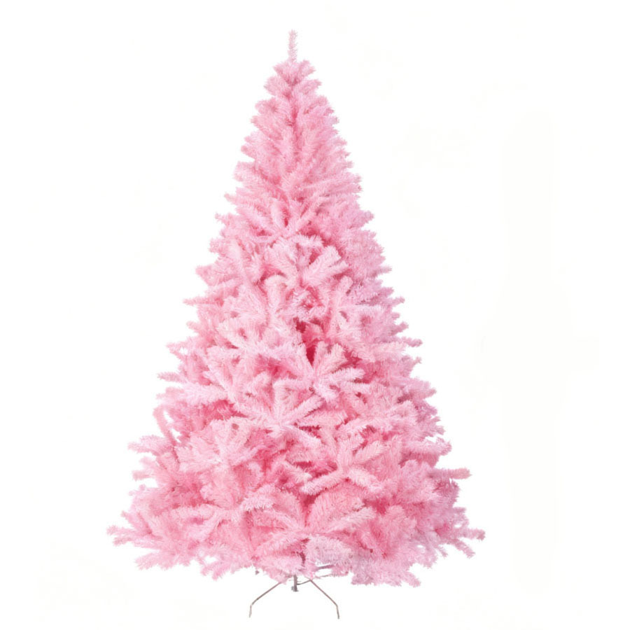 TEMU Árbol de Navidad artificial rosa | Con flocados | Agujas de pino de PVC puntiagudas | Base resistente | para la decoración navideña