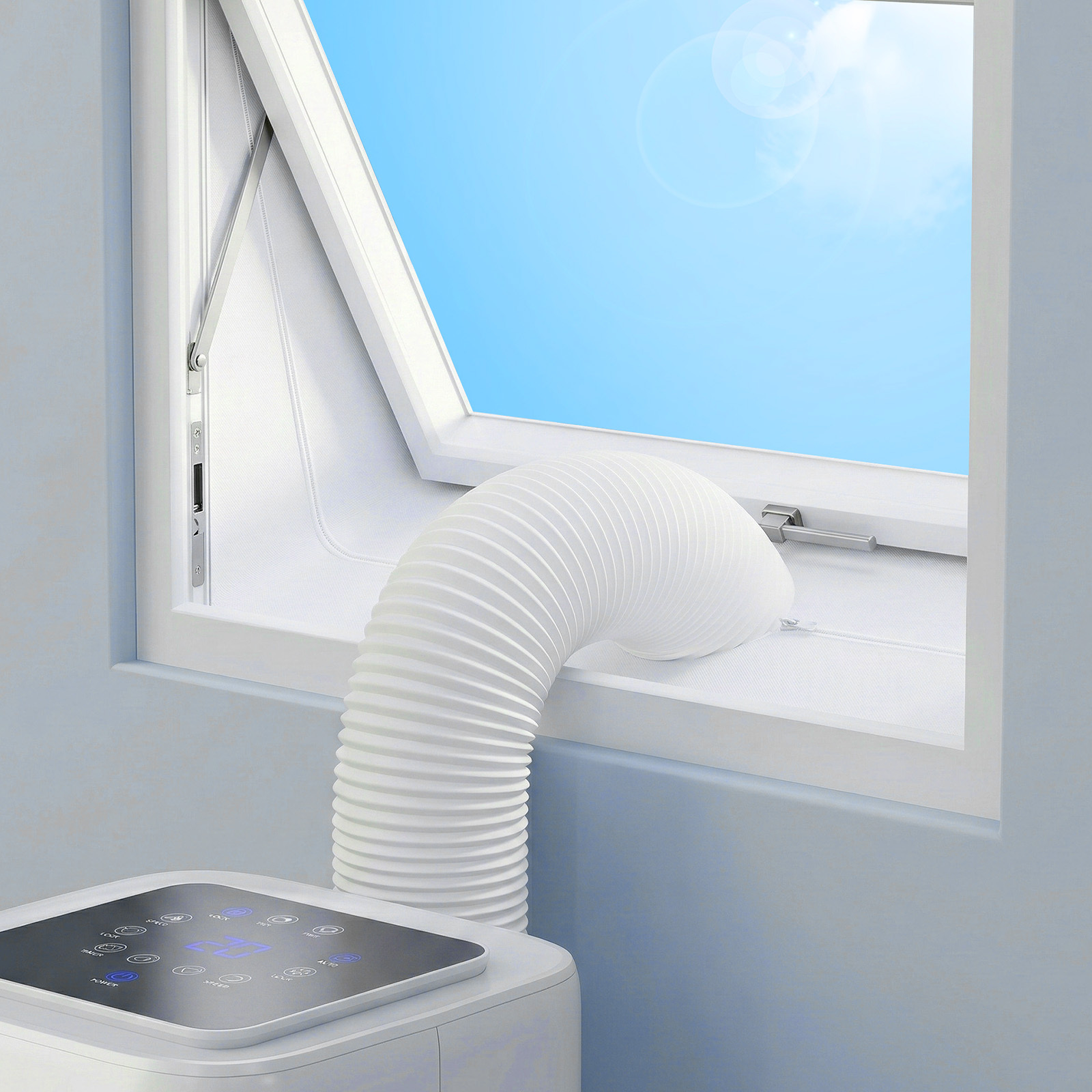 Image of Window Sealing Cloth, Portable Air Conditioner Window Sealing Set, Simple Installation Without Drilling, Zip And Fixation, Suitable For Conditioners
