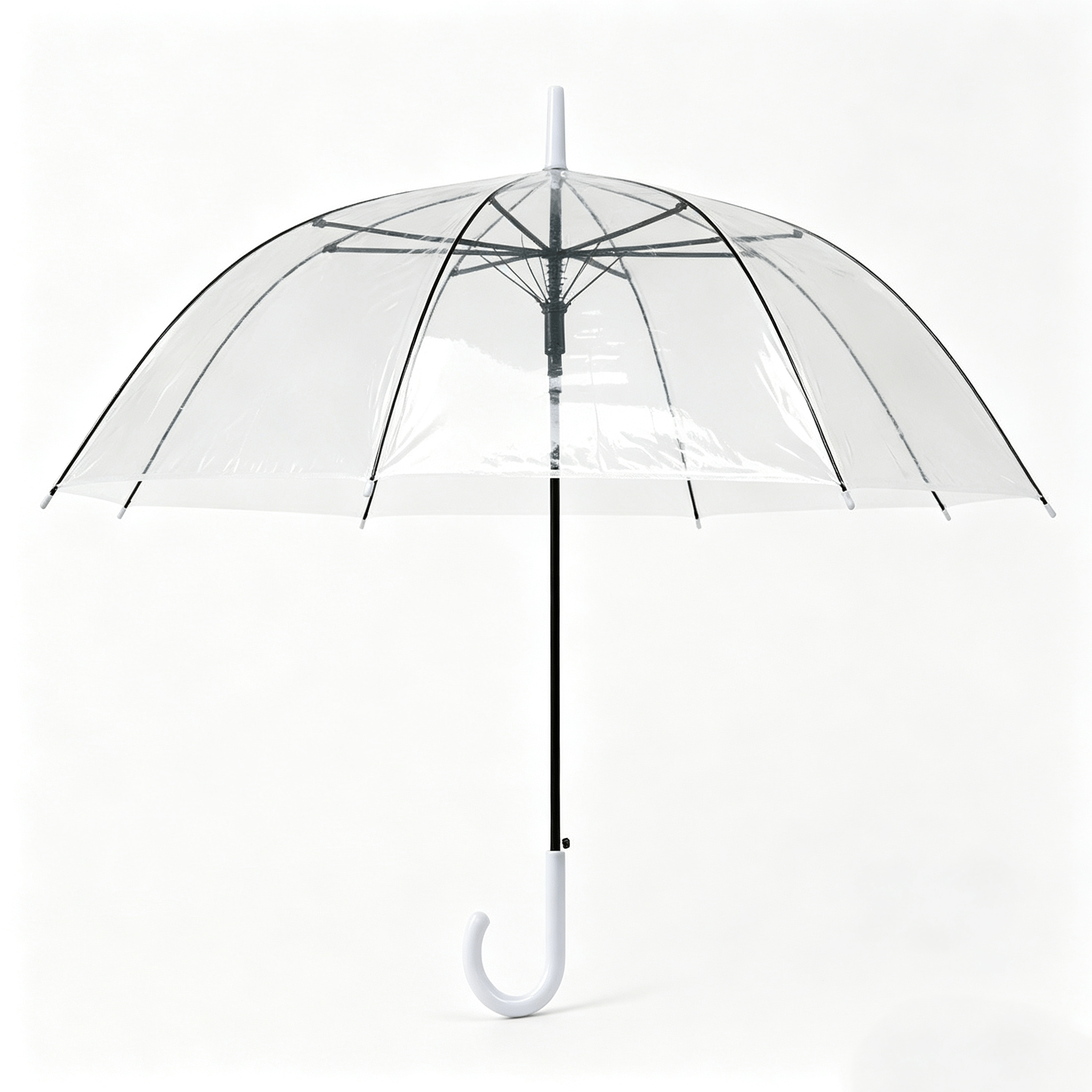 TEMU Paraguas Transparente en Forma de , Mango , Manual, Impermeable, Diámetro 90 cm, Longitud Cerrada 83 cm, Ideal para Paseos y Desplazamientos .