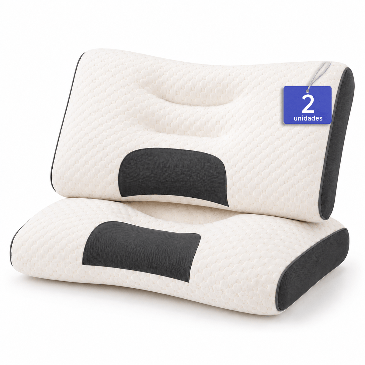 TEMU 1/2 Cuscini Cervicali Ergon籀mici 61 � 38 cm, Cuscino per il Dolore al , per Dormire su un Fianco e Sulla Schiena, Favorisce un Sonno Profondo