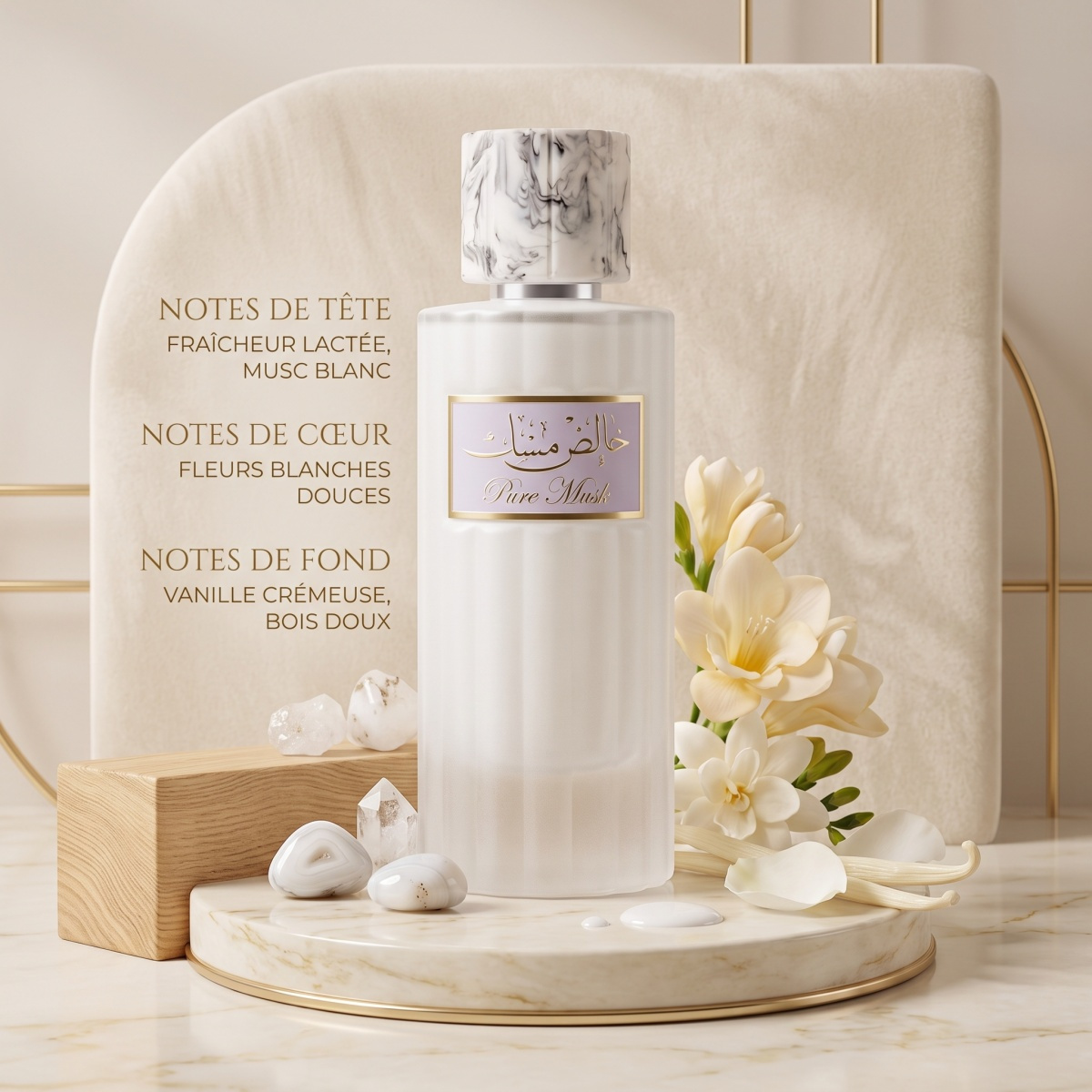 TEMU Pure Musk Eau De Milky 100ml Parfum Musc Blanc Hydratant Pour Femme, Lactée Veloutée, Fragrance Orientale Vanille Longue Tenue Cadeau