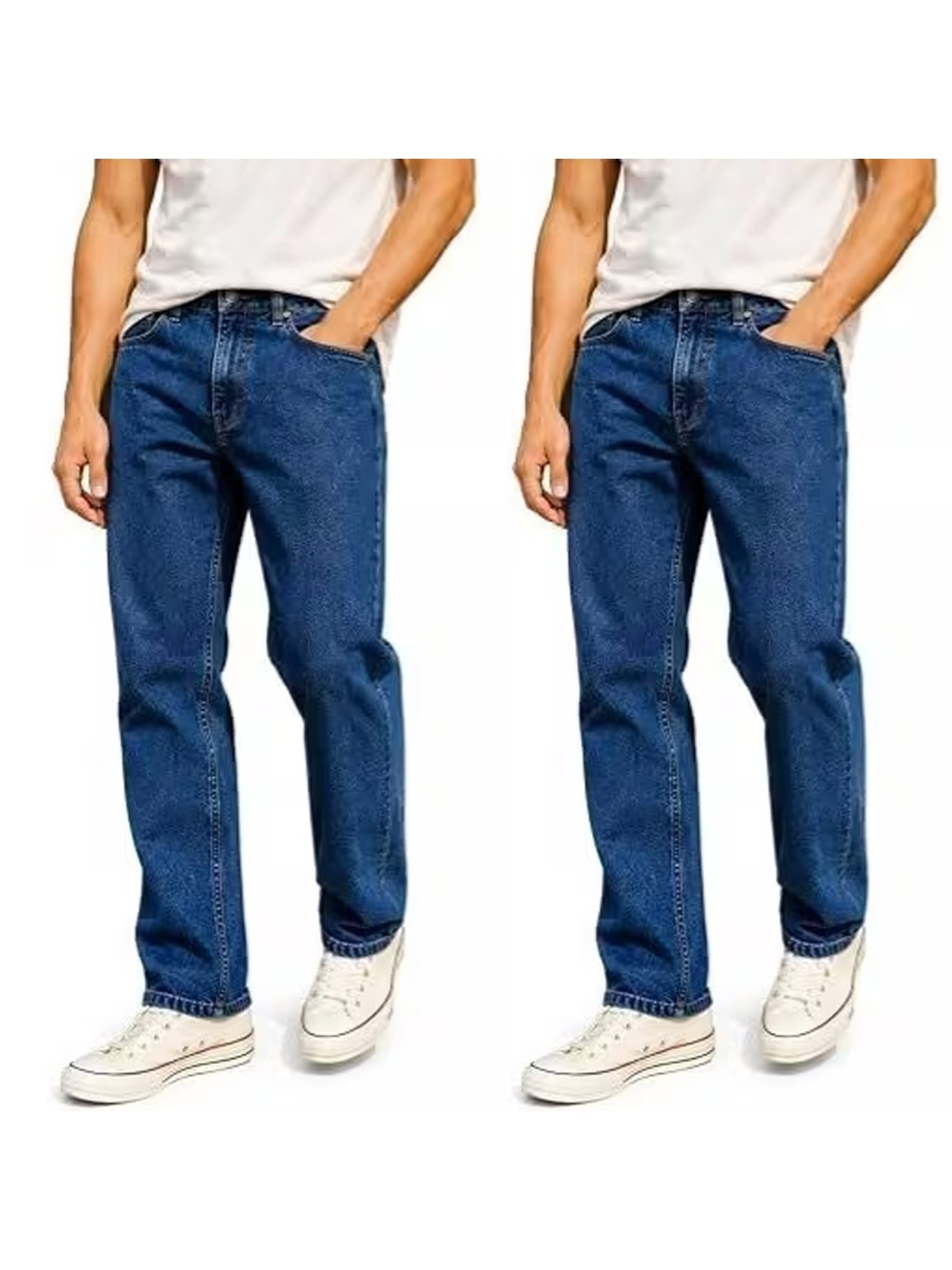 item picture 2pcs mens business casual jeans heavy duty suitable for     fit straight leg ideal for daily work commutes business   holiday outfits gifts suitable for all