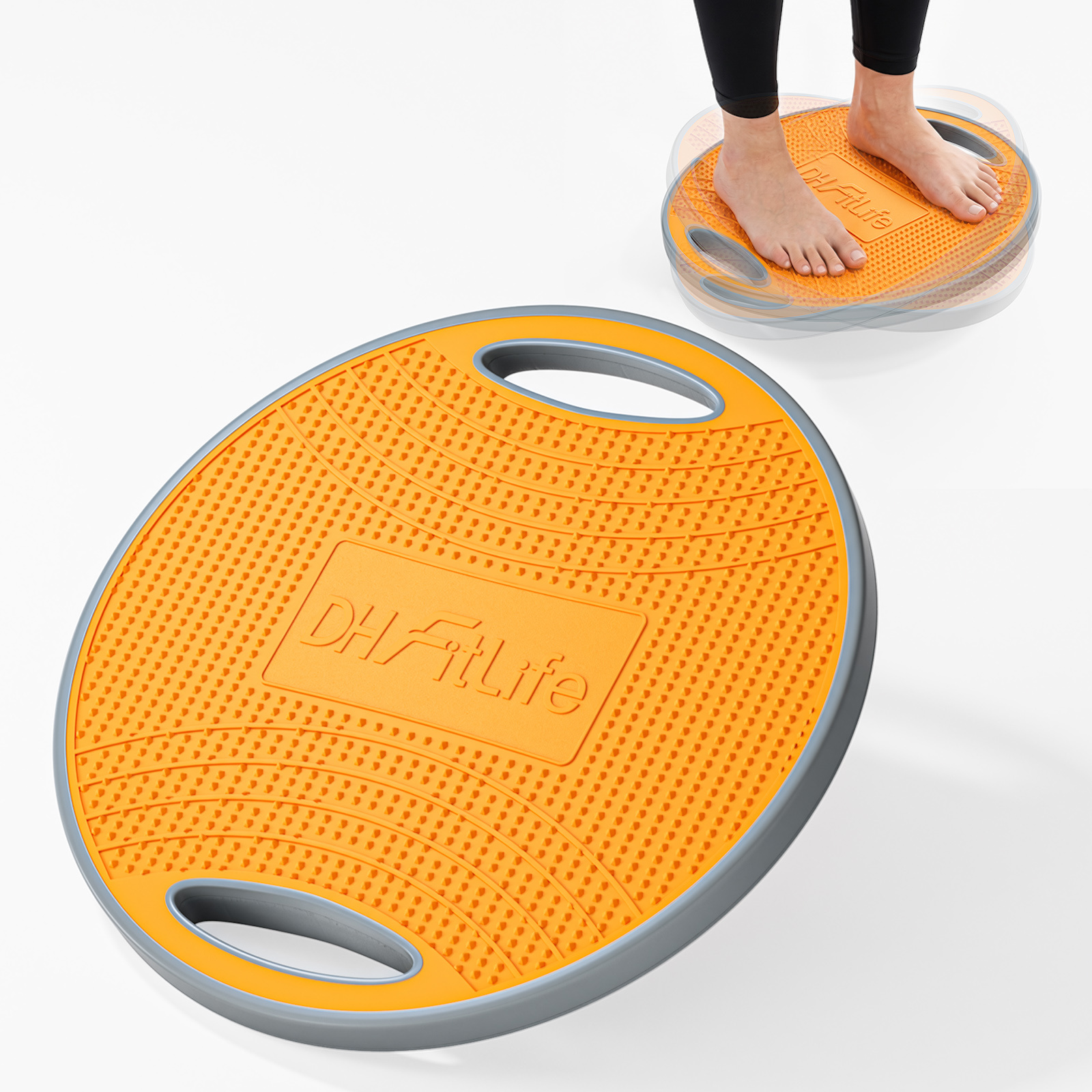 Image of Balance Board Ø 42cm, Wobble Board, Balance Pad With Handles, Extra Large Ø 42cm, Max. 200 Kg, Balance Trainer, Fitness Balance Board For Adults & Children, Incl. Instructions