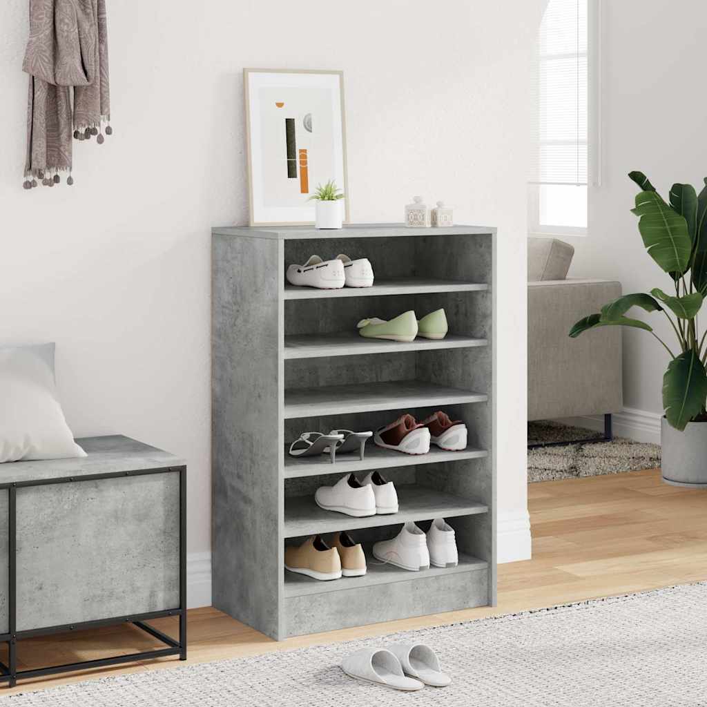 Image of Shoe Cabinet Shoe Rack Shoe Storage Shoe Stand Shelf Cabinet Shoe Dresser Shoe Organizer Concrete Grey 60x35x92cm Wood Material