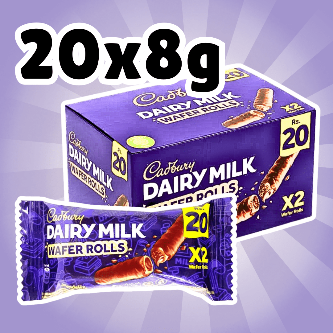 E-shop 20× Cadbury Dairy Milk Wafer Rolls MHD: 30.03.26 – Schokoladen-Waffelröllchen, 24×8 g