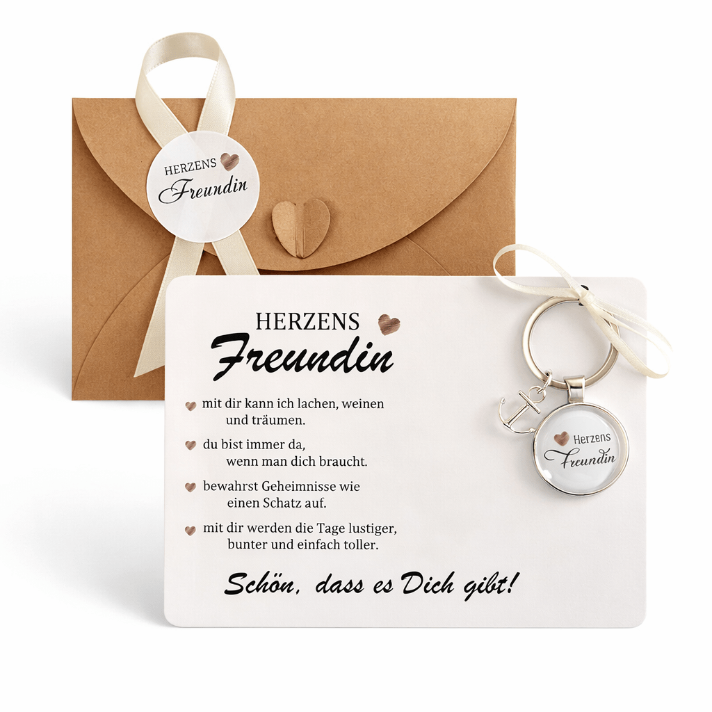 Image of Best Friend" Keychain Gift Set - Friendship Gift With Card, Anchor Keychain For Best Friend, Birthday Gift Idea For Girlfriend