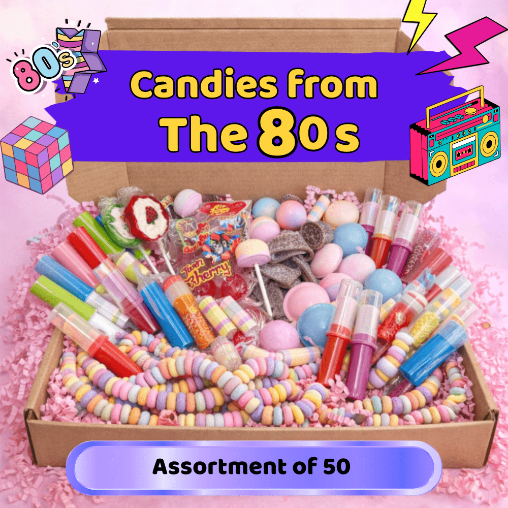 Image of 50 Sweets – 80s Candy Mix – The Candies Of Our Childhood (retro Gift Box)