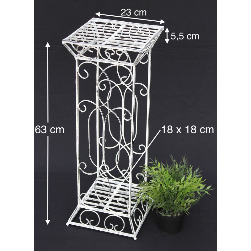 Dandibo Flower Stand Metal White Angular 63 Cm Flower Column Side Table 20304 Flower Stand Side Table Couch Table Flower Stand Garden Shelf Side Table Metal Stool Stool Decorative Stand