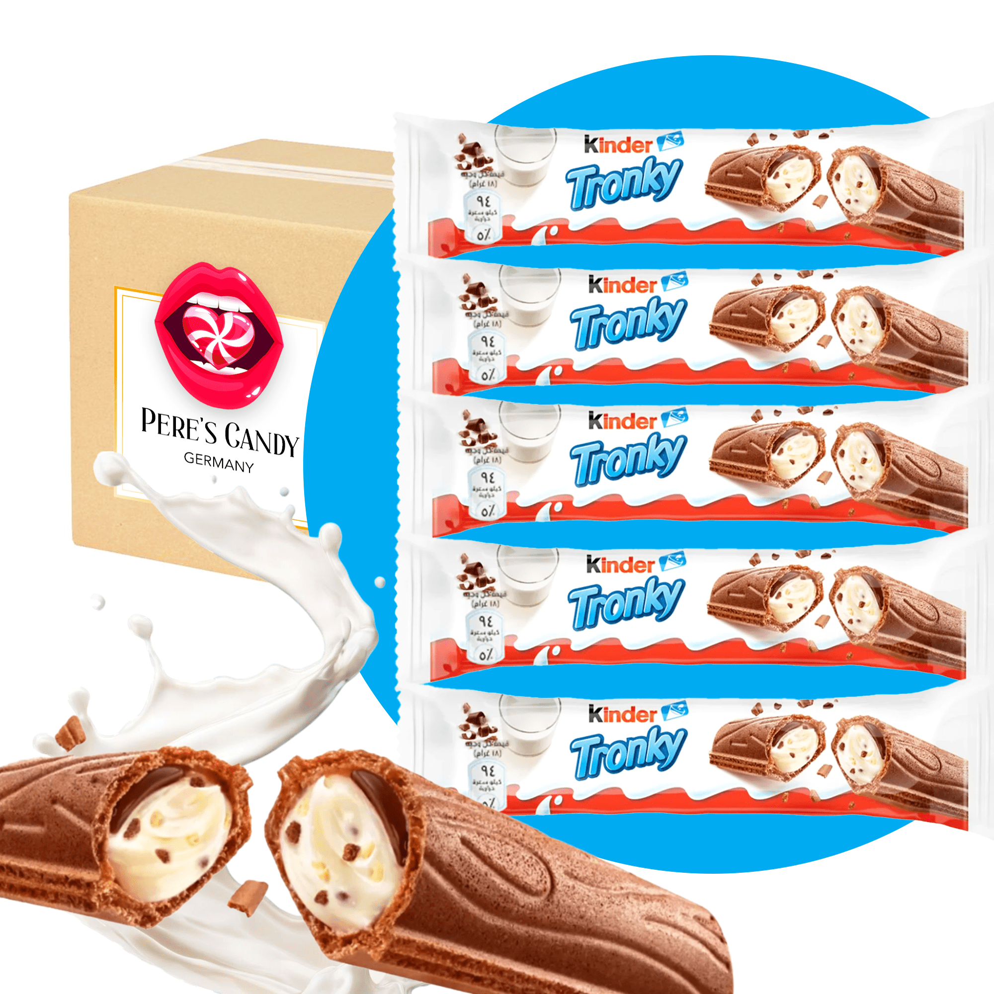 Image of 5-pack - Kinder Tronky Bars - Filled With Cocoa Wafer, Milk Cream, And Cookie Pieces, And A Thin Layer Of Milk Chocolate 5x18g