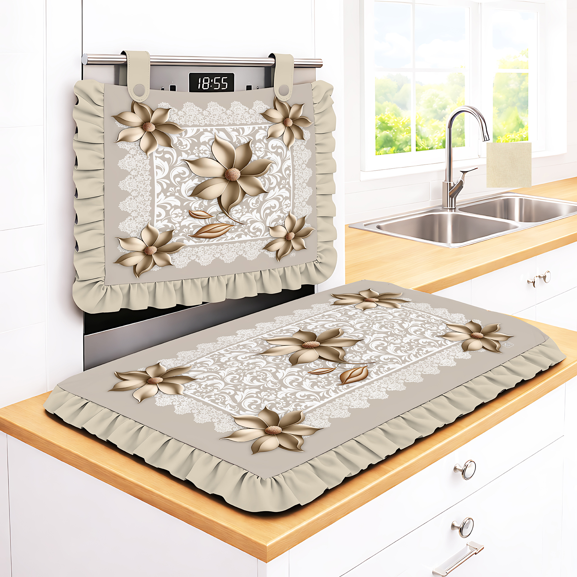 TEMU Copriforno+ imbottito linea gold decorazione per