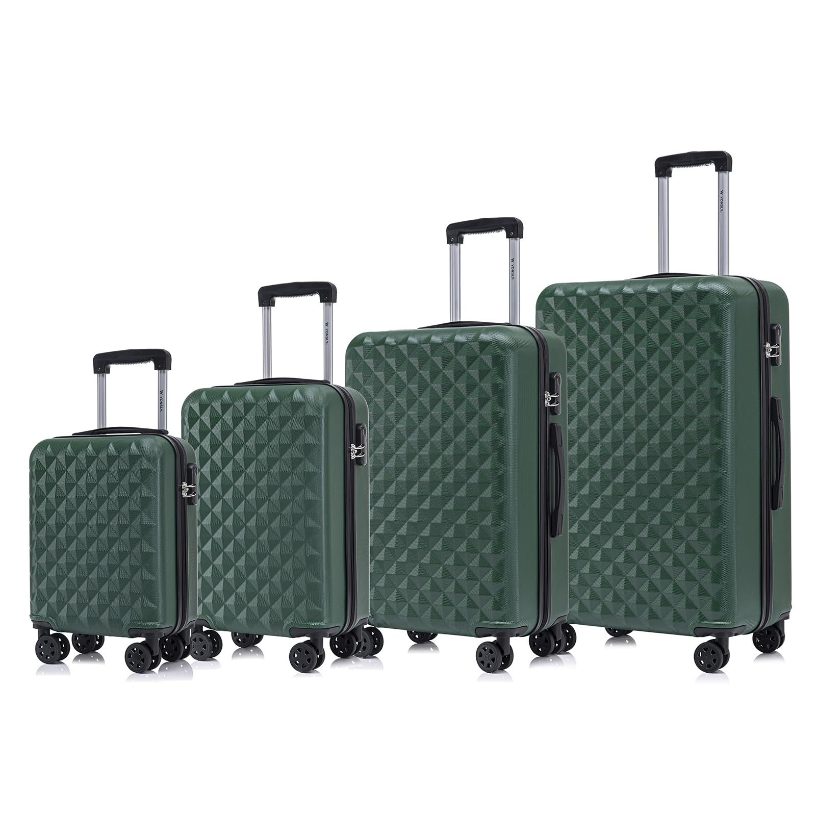 Suitcase Set, , Wheeled Hand Luggage, Luggage Set, Luggage Set With 360° Wheels, Hard Shell Travel Case, Number Lock, Ergonomic Handle Travel Luggage For Vacation (4pcs Set, S, M, L & Xl)