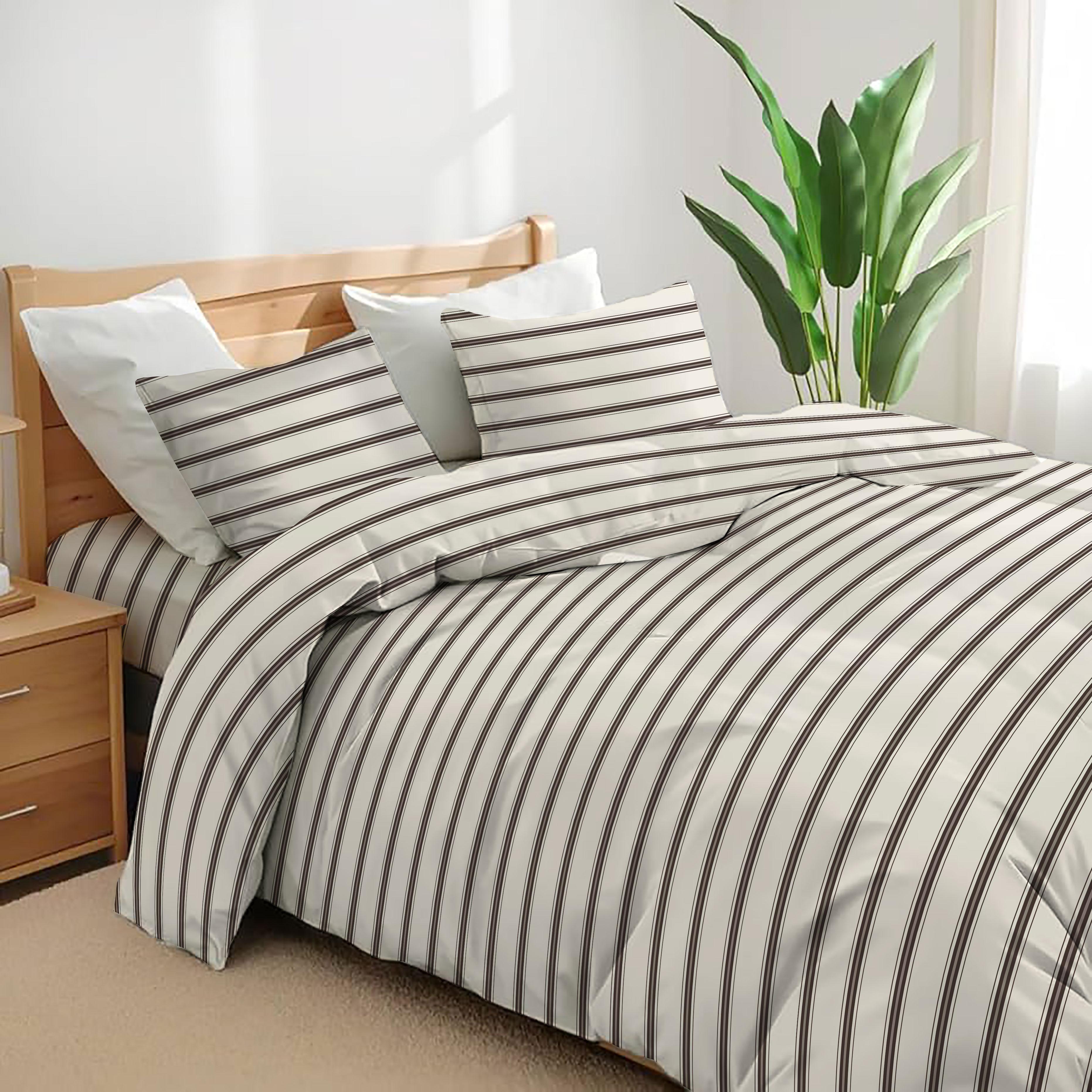 4 Pcs Duvet Complete Bedding Set Soft Brushed Microfibre Duvet Quilt Cover With Pillow Cases and Extra Fitted Sheet Printed in Single Double King Sizes