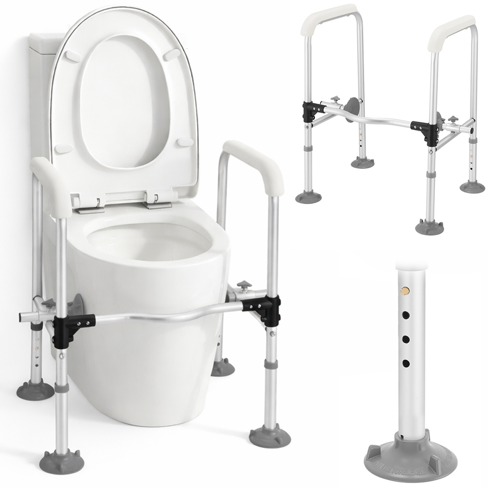 TEMU Bakaji Safety Bar For Wc In Aluminum For The Elderly, Disabled And People With Reduced Mobility, Anti-slip Assistance Handles, Portable Handrail