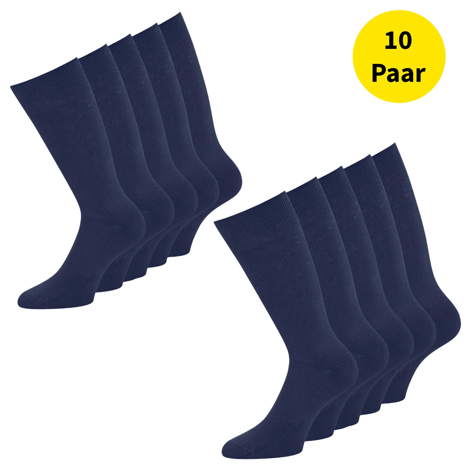 Image of 10 Pairs Of Cotton Socks For – Soft Business Socks In Grey & Navy | Sizes 35-38, 39-42, 43-46