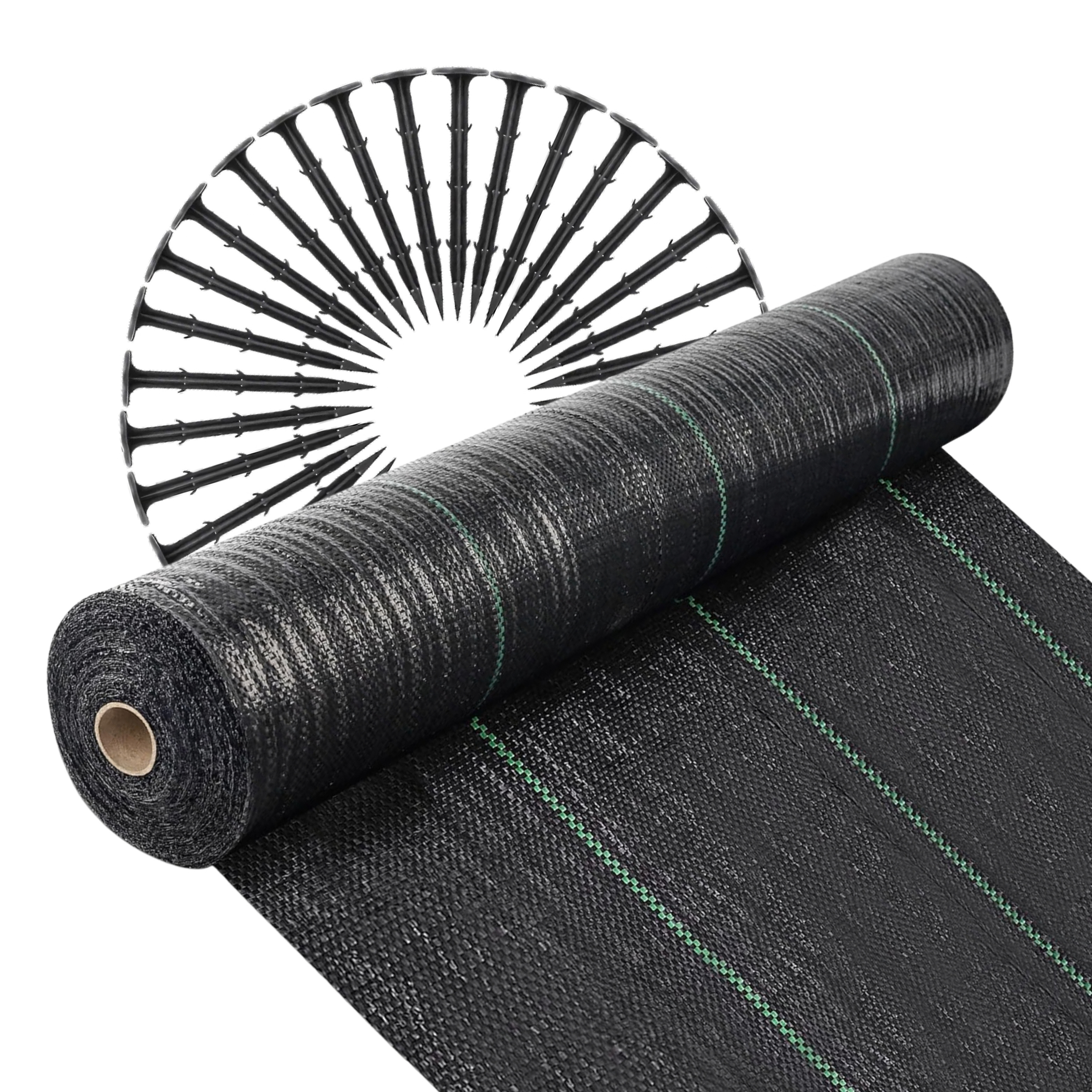 TEMU Garden Mile 50m X 2m Weed Control Fabric Polypropylene Ground Cover With 50 Pegs Water Permeable Weed Barrier For Garden, Driveways, , Gravel,