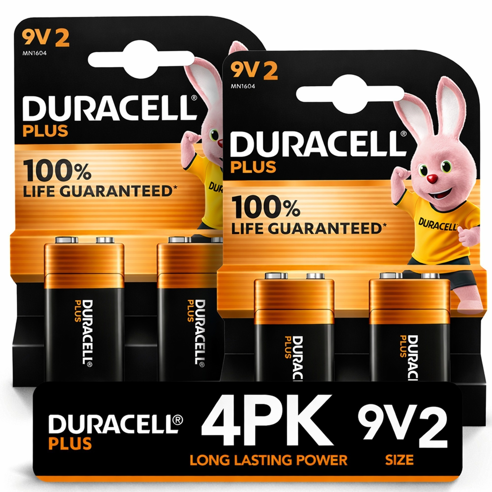 TEMU 4 Pack Duracell 9v Plus Alkaline Batteries | Long- Cells For Smoke Alarms And Everyday Devices | Reliable Multi-device | Up To 10-year