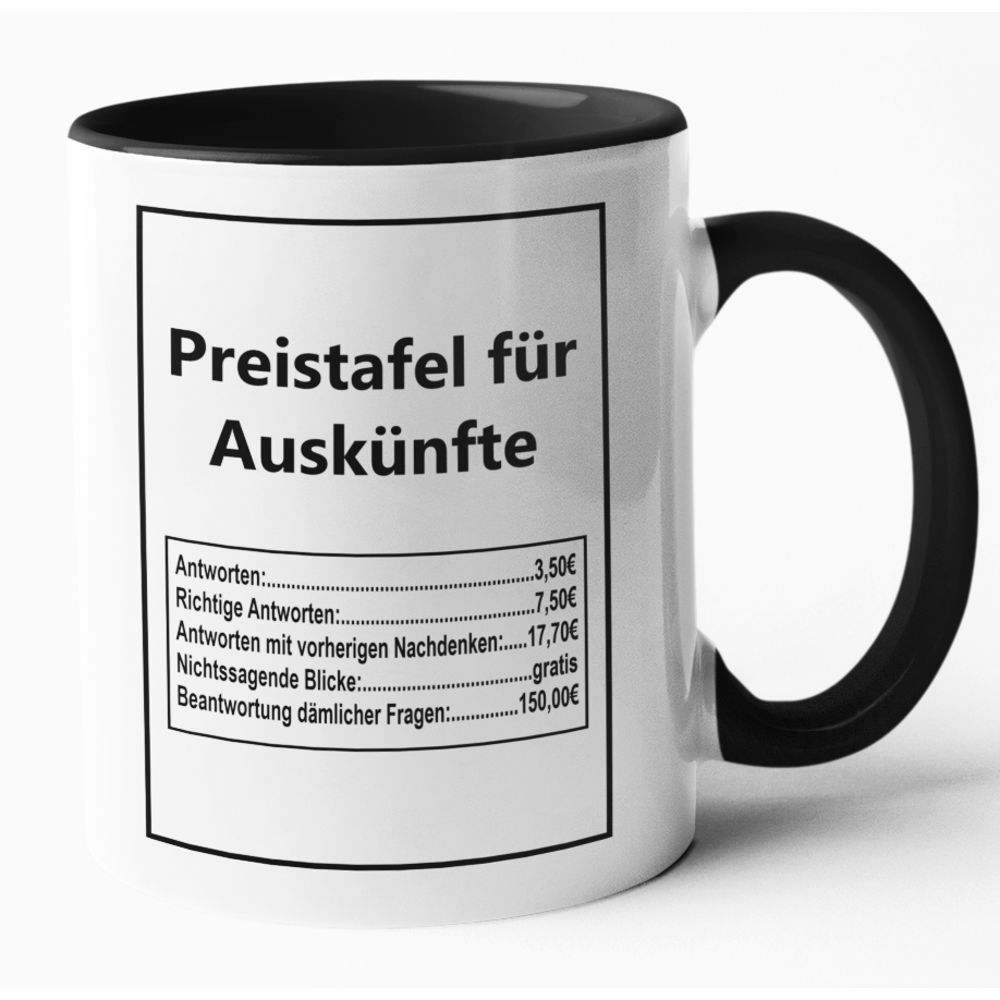 Black And White Or White Mug " List For Information
