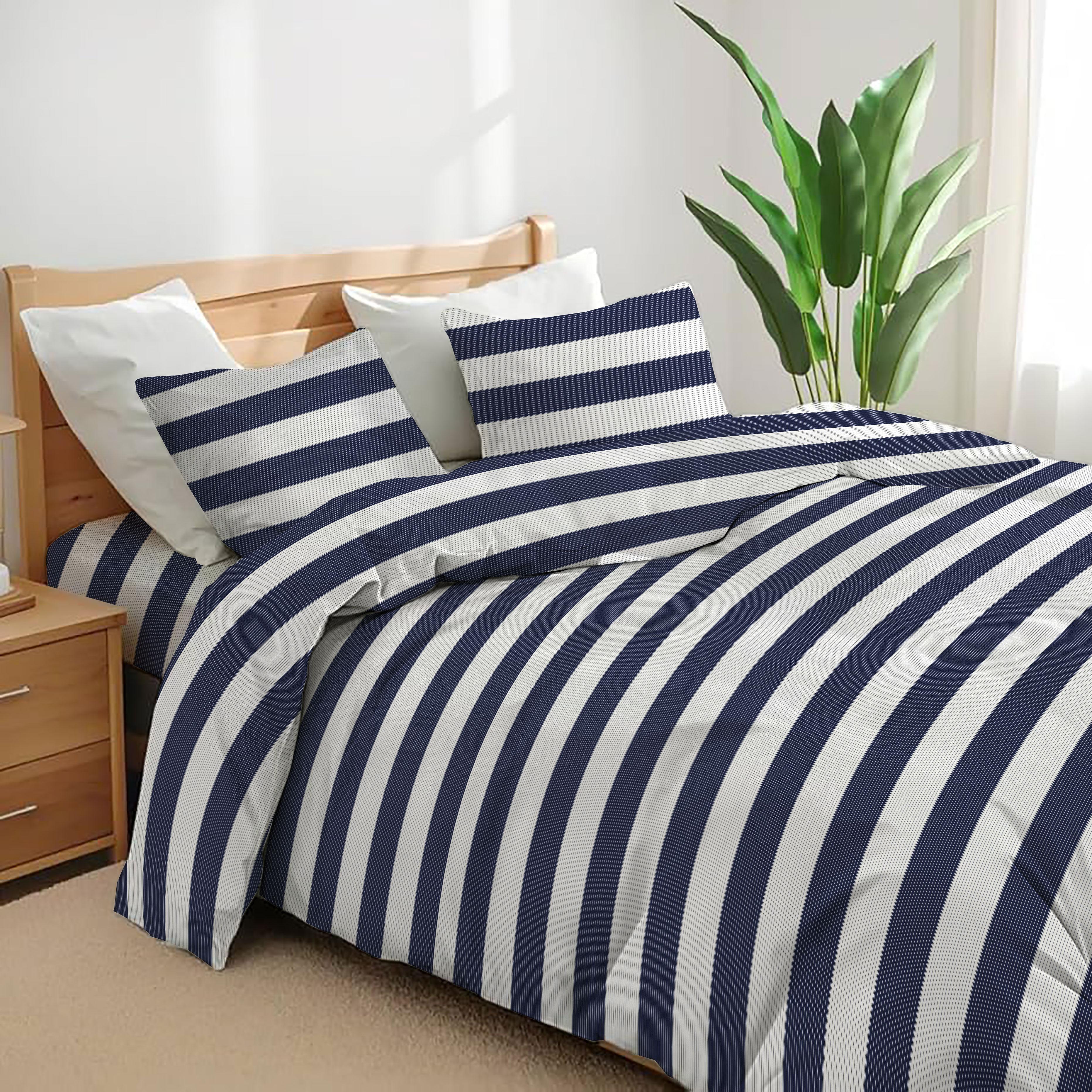 4 Pcs Duvet Complete Bedding Set Soft Brushed Microfibre Duvet Quilt Cover With Pillow Cases and Extra Fitted Sheet Printed in Single Double King Sizes