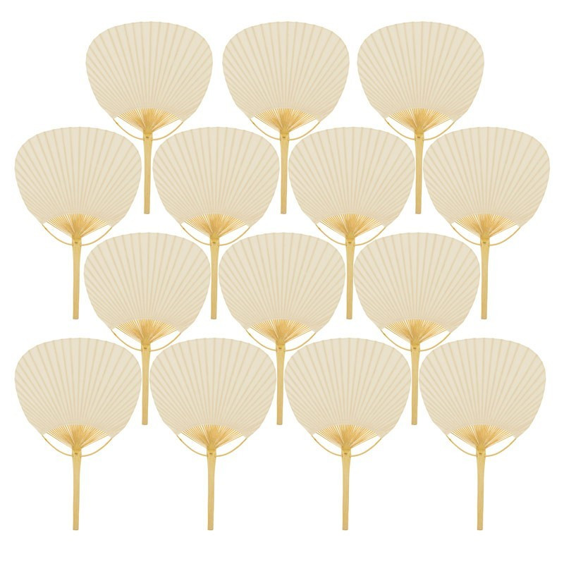 TEMU de 20 bambu 23 cm - Paipais Chinos Color Beig abanicos parasoles para color