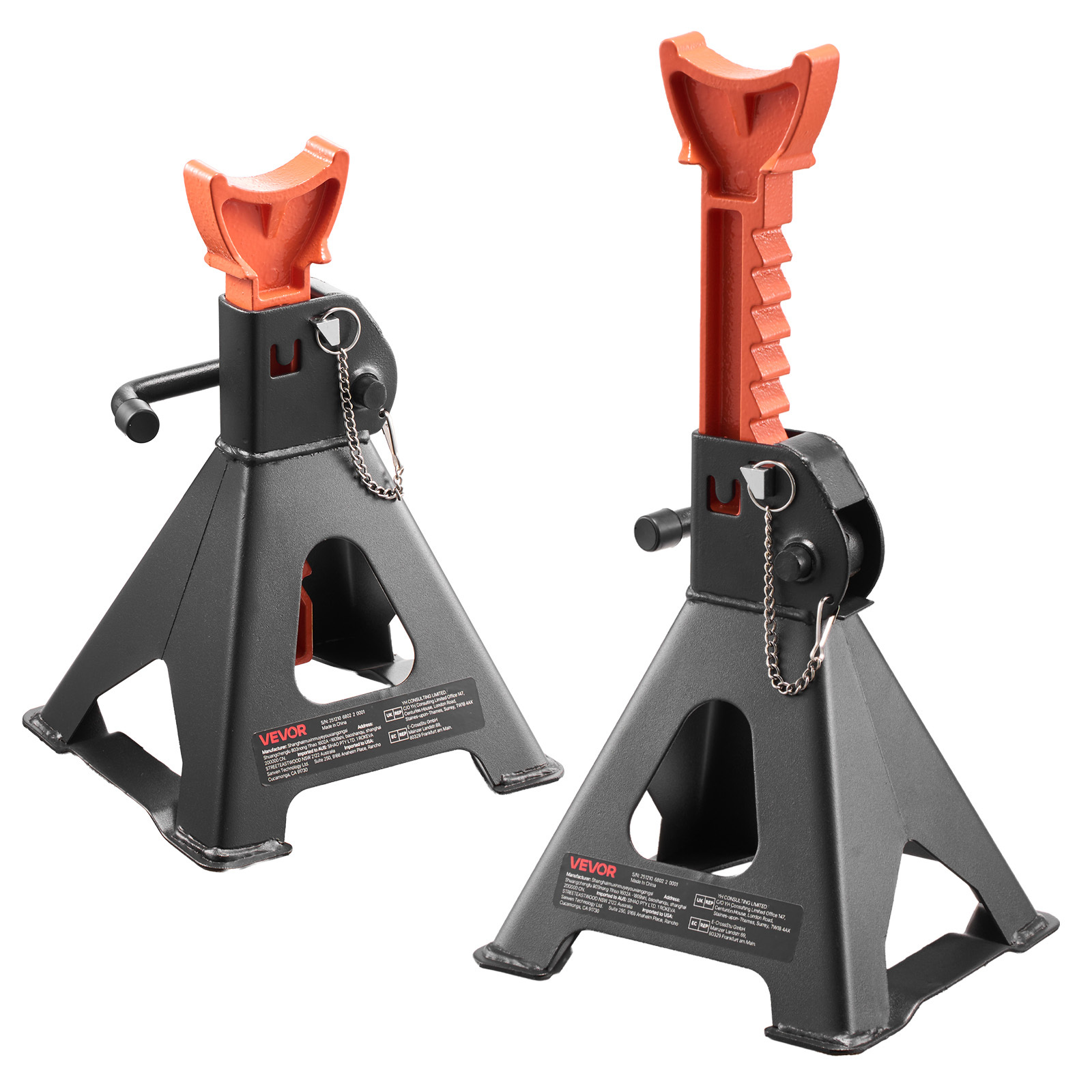 TEMU Vevor Jack Stands, 3 Ton (6, 600 Lbs) Capacity, 275-415 Mm Adjustable Height, Heavy Duty Steel Jack Auto Stands With Double Locking, For Lifting