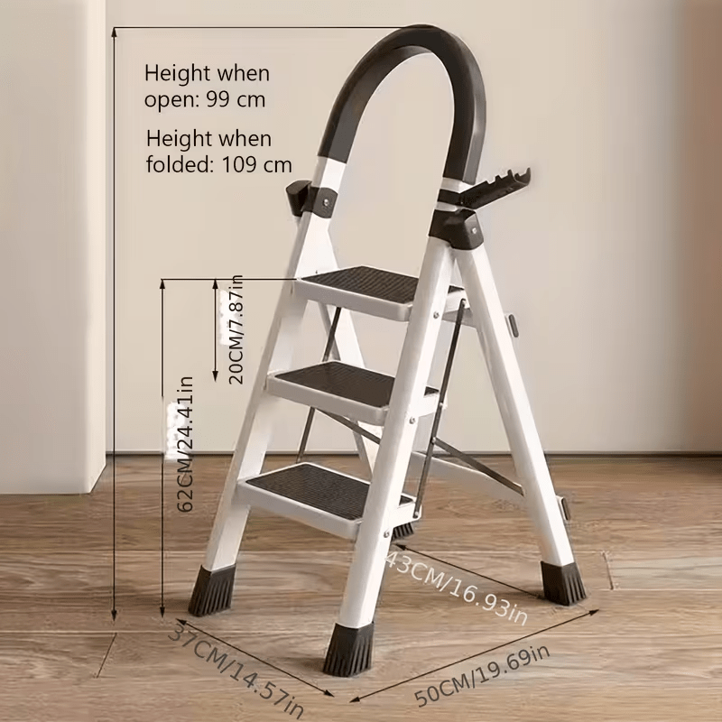   portatile multifunzionale,   pieghevole a 3 sfioratori in acciaio inossidabile, dotata di   larghi antiscivolo,  ,  , facile da piegare   da trasportare. adatta per     case, garage,  , camere da letto, cucine e giardini. Dettagli dell'articolo 3