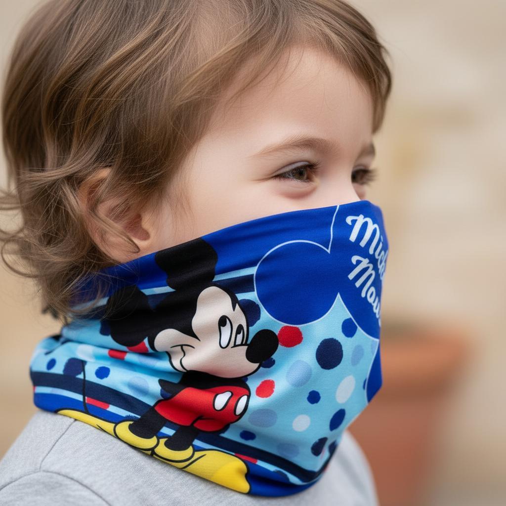 Image of Thermal Neck Scarf Tube For Kids Warm Winter Boys Soft ( Mouse)
