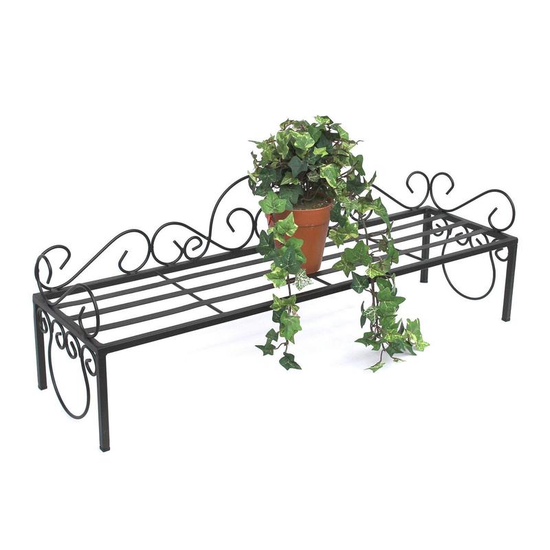 Image of Dandibo Black Metal Flower Shelf, 75 Cm Flower Stand, Flower Bench, Flower Staircase, Plant Staircase, Flower Stool, Plant Stand, Flower Column, Plant Holder, Storage Shelf, Seating Bench