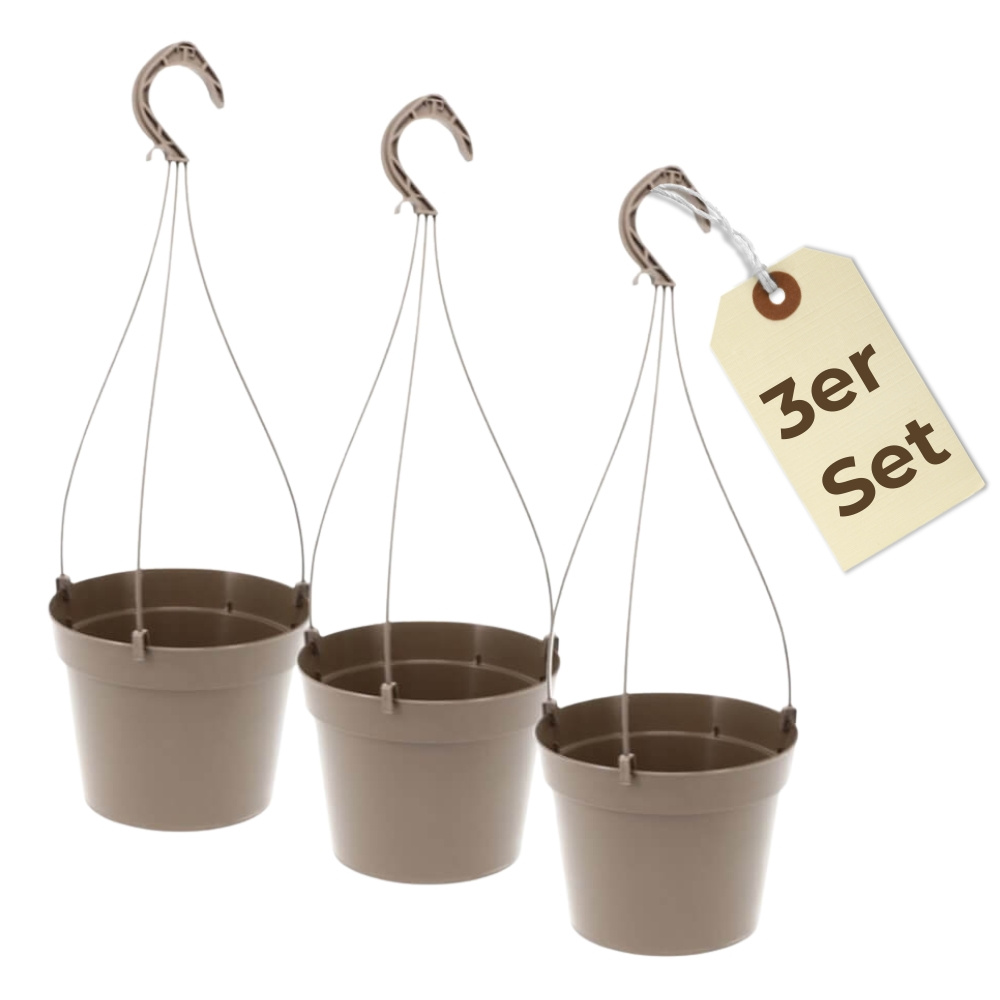 Image of 3-piece Set Of Hanging Flower Planters, Outdoor Hanging Flower Pots For Plants, Hanging Planters For Hanging Plants