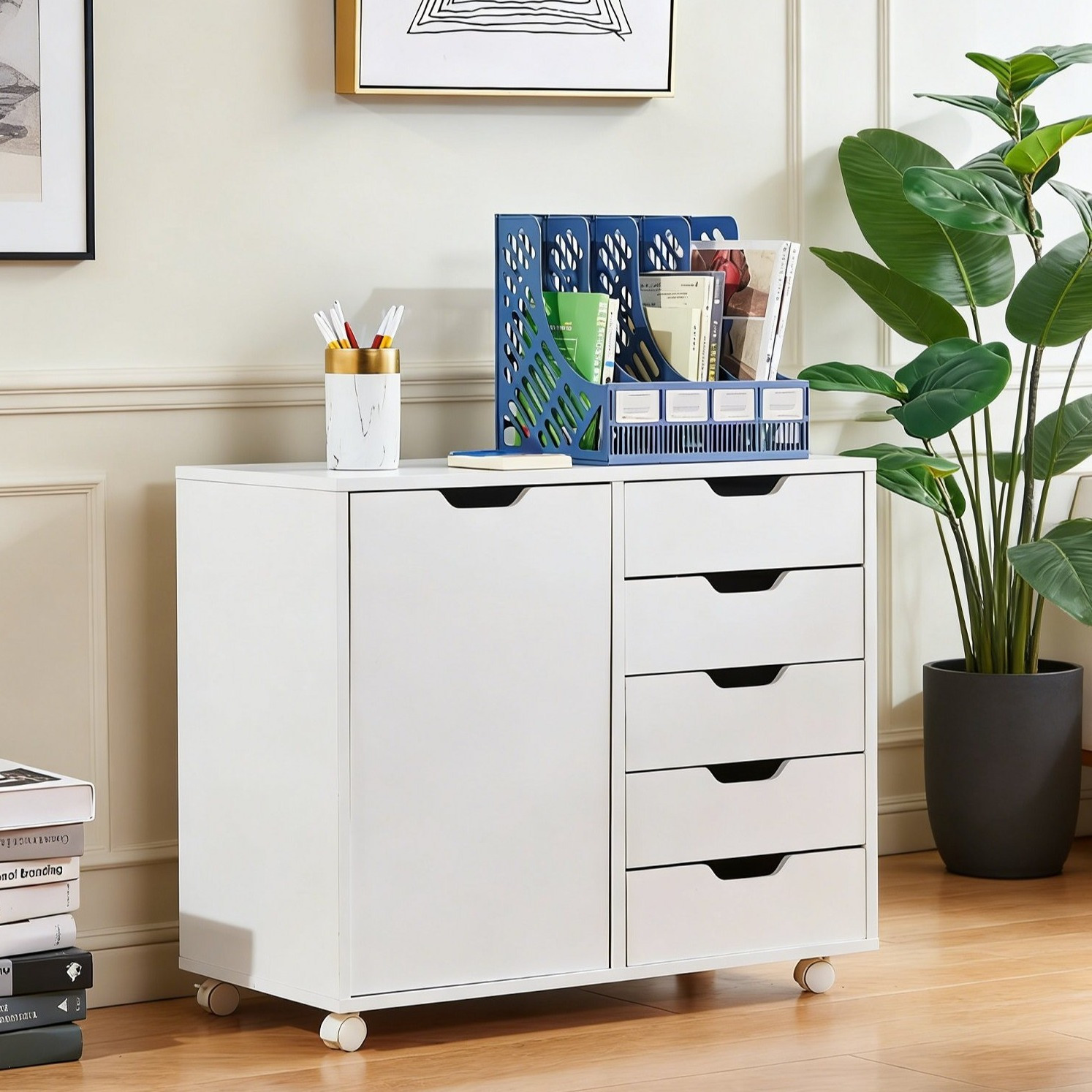 lateral file cabinet with 5 drawers and shelves rolling filing cabinet with wheels craft storage cabinet for home office