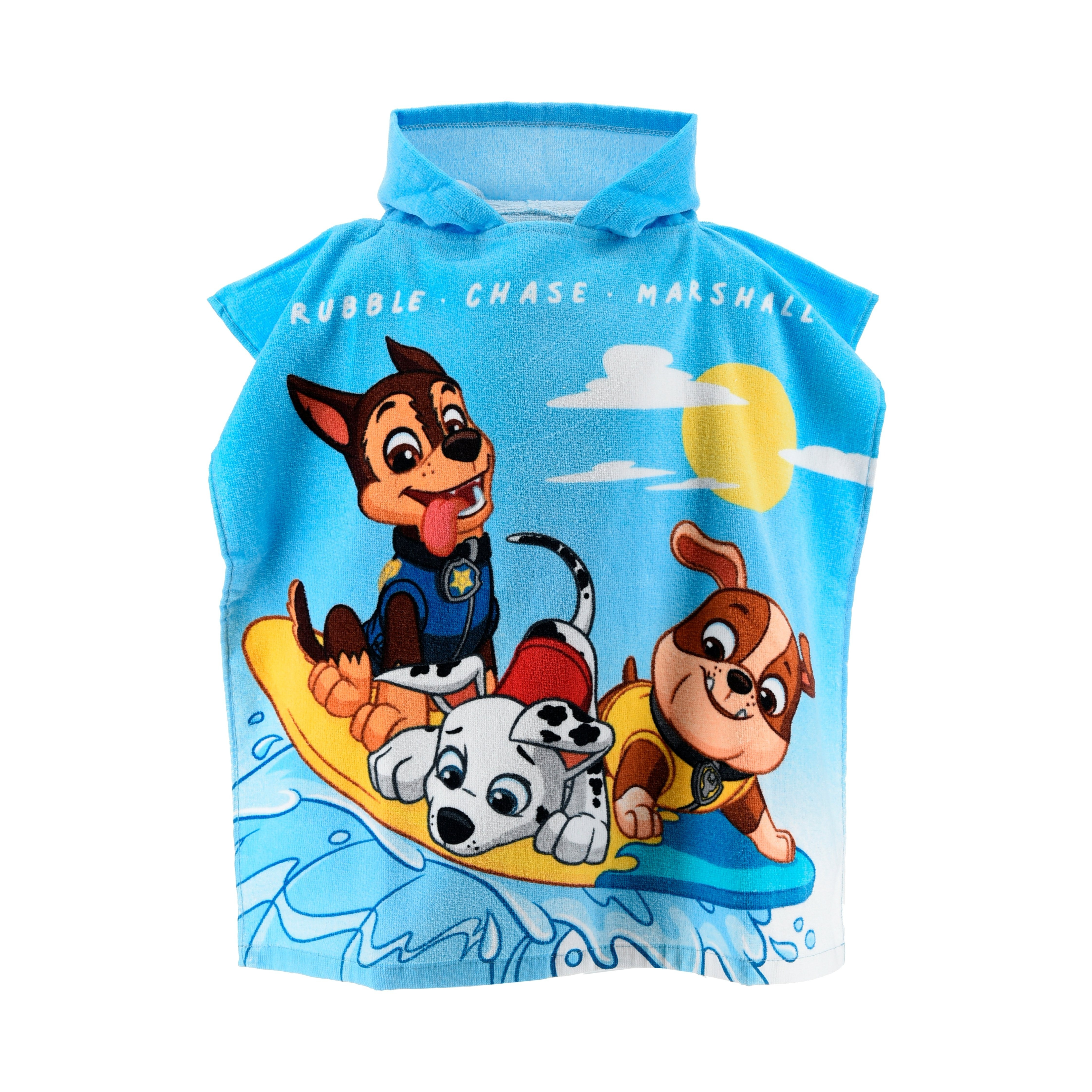 Paw Bath Poncho With Hood, Boy Girl And Design, 100%, Quick-drying, 55x110 Cm, Towel, Beach Towel