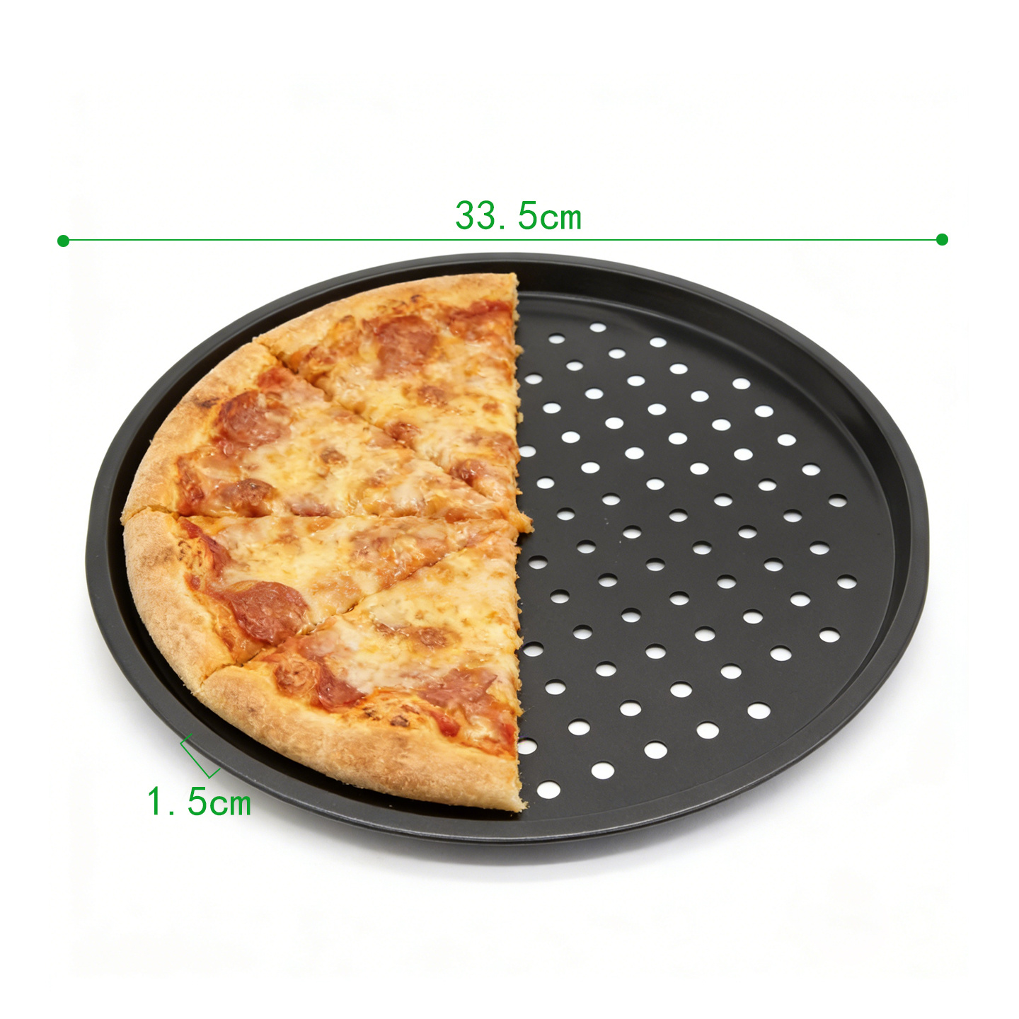 TEMU Bandeja de Hornear Pizza de Acero Perforada (Tamaño Grande )