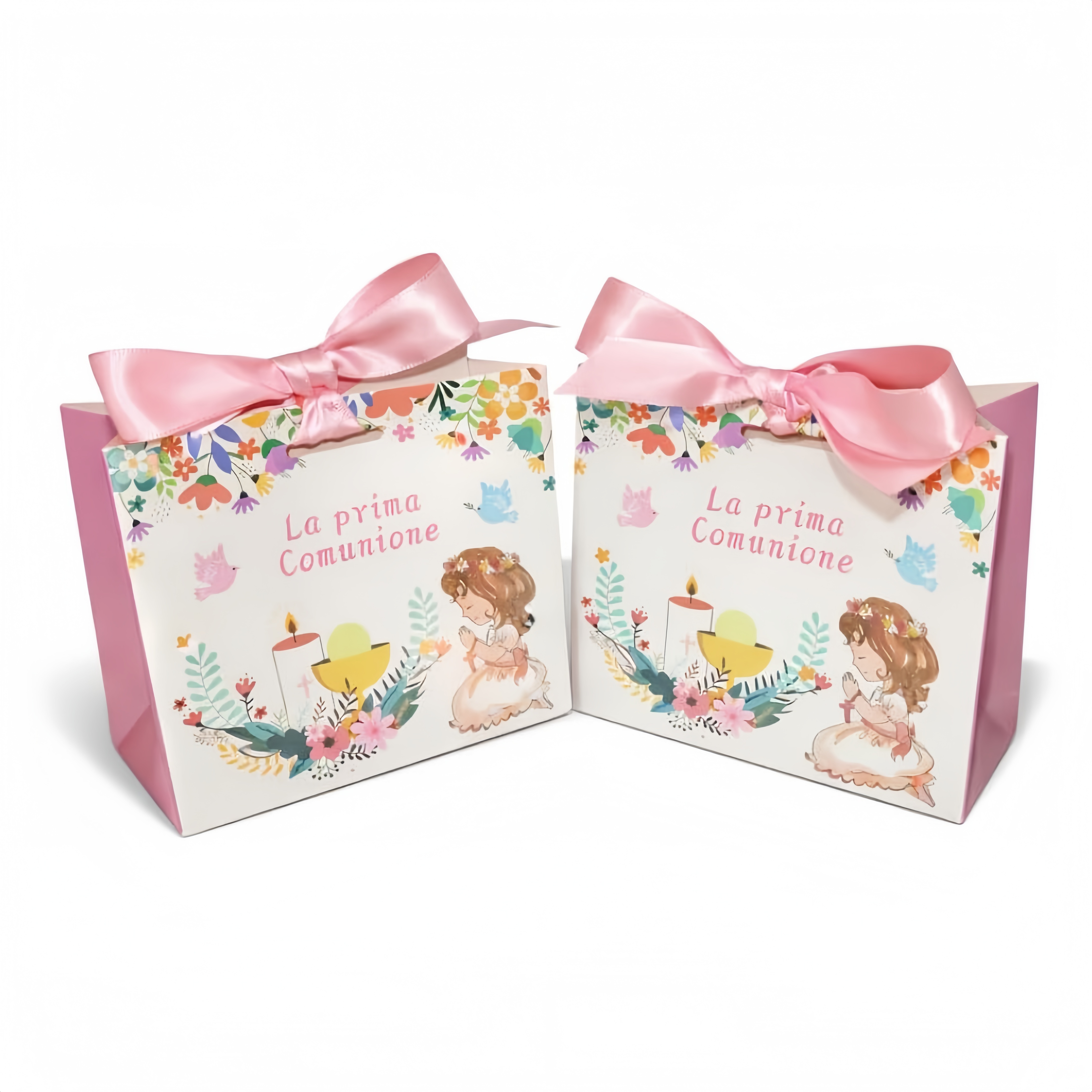 TEMU 100 Pezzi Scatola portaconfetti Comunione Bomboniera Scatola Regalo con Sacchetto Confetti Comunione Decorazione Festa