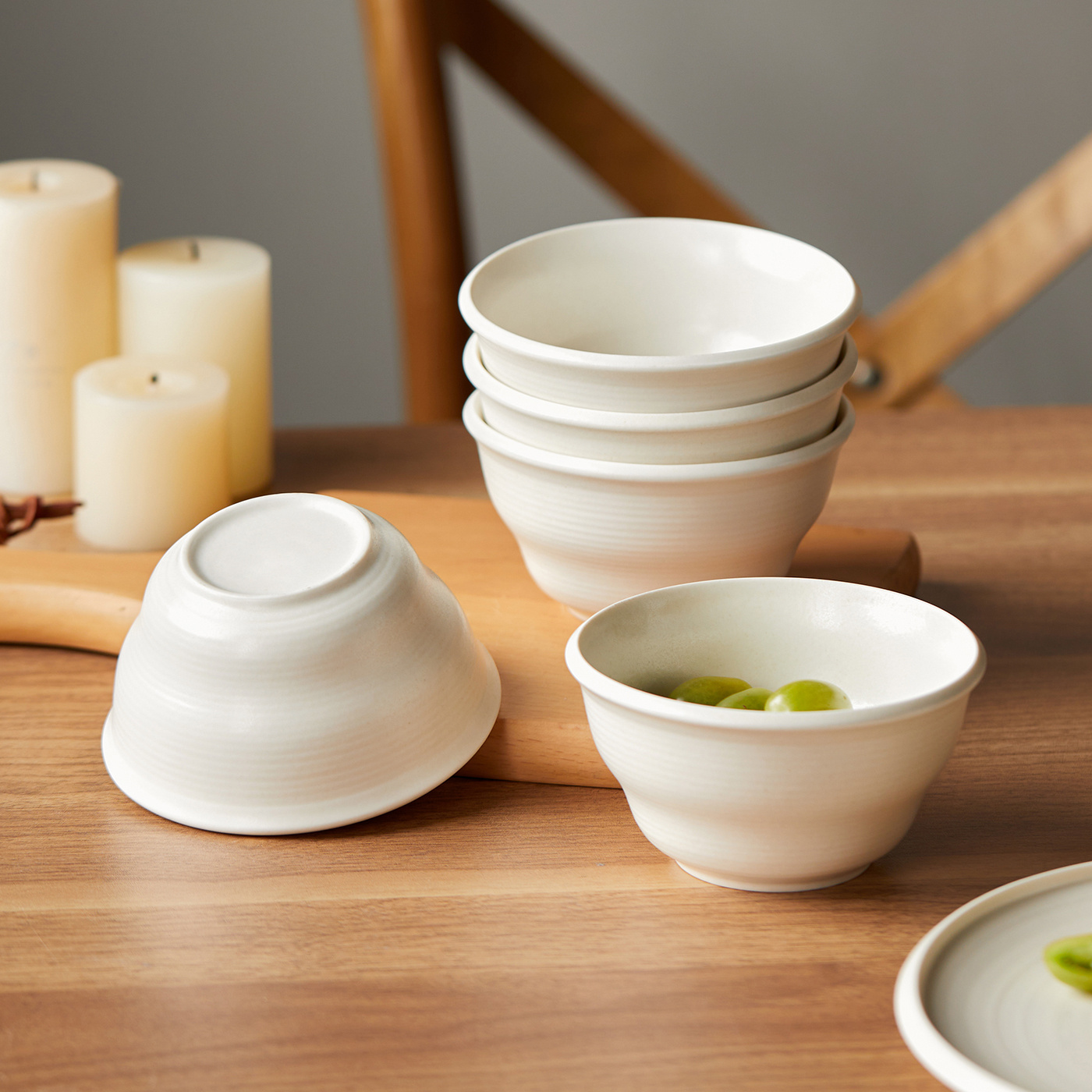 TEMU Ø11cm 6-piece 4.5-inch Ceramic Dish Set, Dessert Bowl, Snack Bowl, Breakfast Bowl, Cereal Bowl, Grain Bowl, Salad Bowl, Kitchen Accessories,