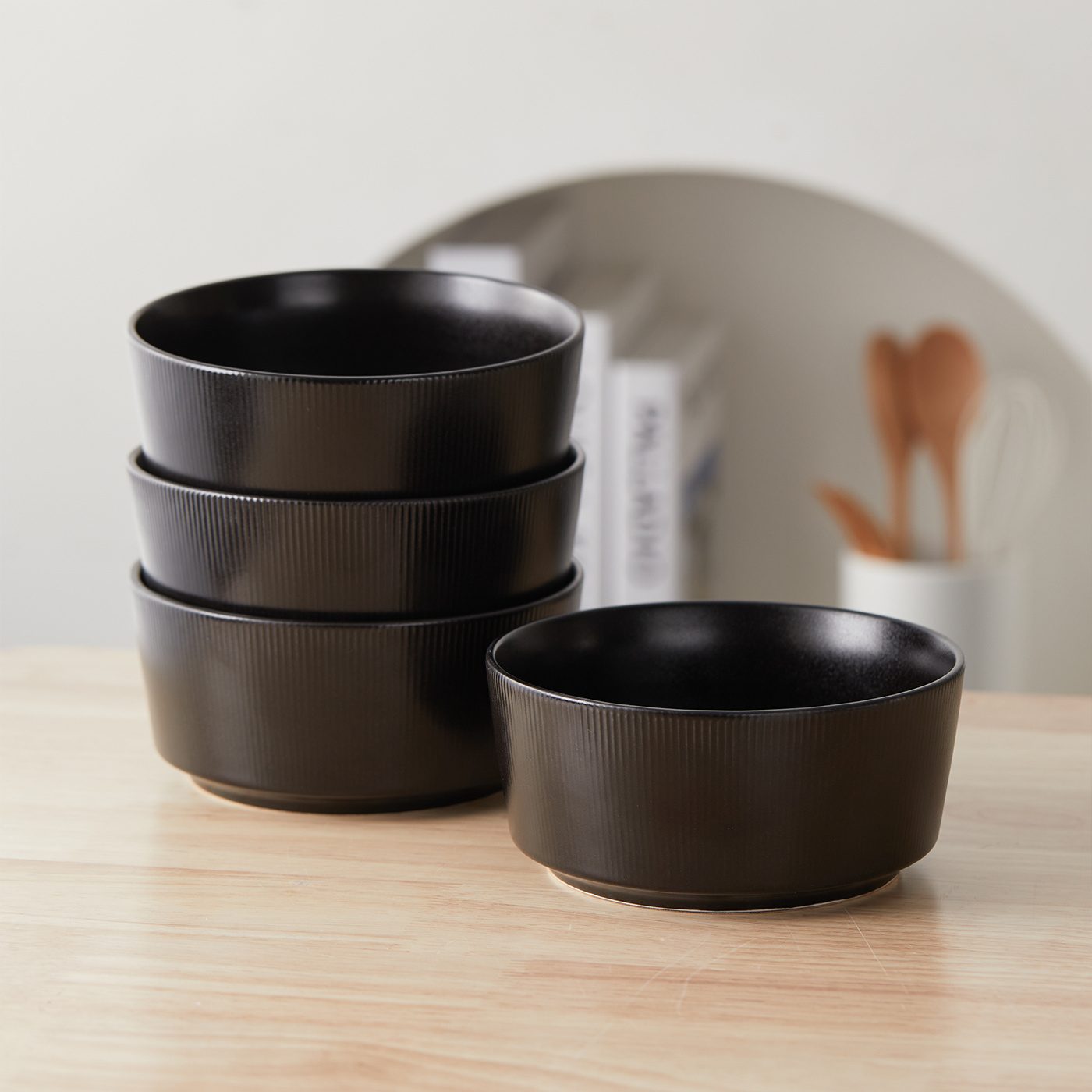 TEMU Juego de 4 piezas, cuencos de cerámica de Ø15.2 cm (6 pulgadas) - Cuenco para , cuenco para ensalada, cuenco para verduras, cuenco para , cuenco