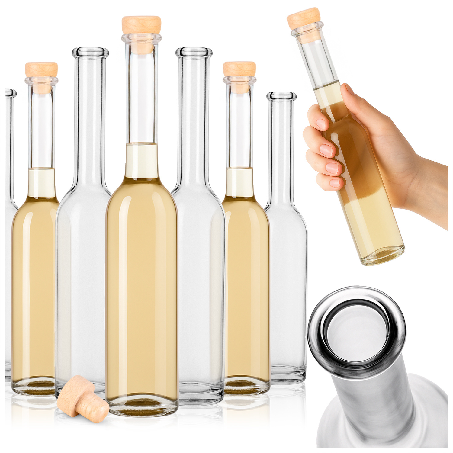 TEMU 10/100pcs. Fenice 100 Ml Glass Bottles - Elegant And Convenient Containers For Oil, Vinegar, Liqueurs, Syrups, Aromatic Oils, And Sauces - Ideal