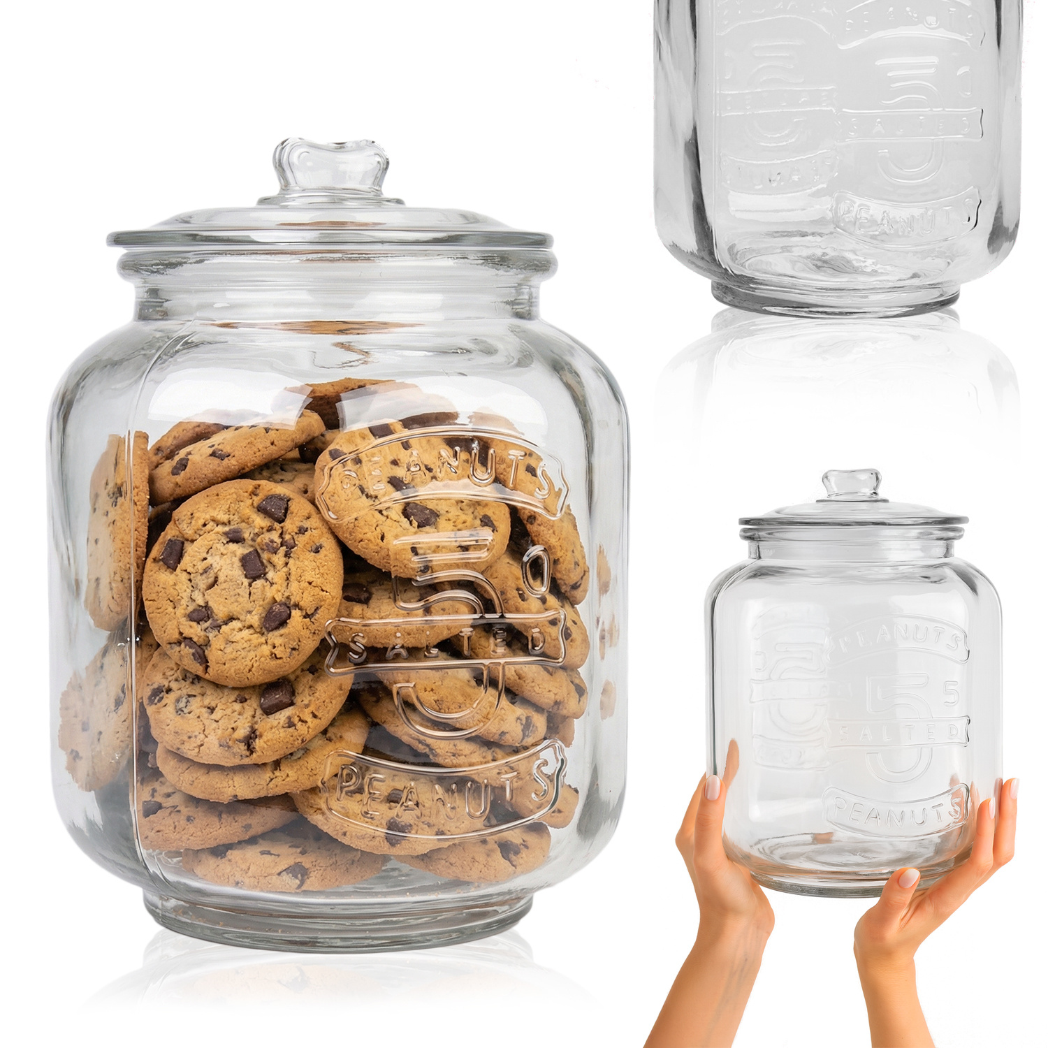 Image of 7l For Storing Food, Pasta, Cakes, Sweets, Coffee, Tea, Flakes, Flour, Spices And , Decorations - Kitchen Container With A Lid With Embossing 7000 Ml