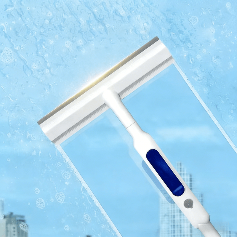 TEMU Nettoyeur de vitres avec pulvérisateur intégré, long manche, lame de nettoyage , 2 chiffons en microfibre pour un nettoyage en , dispositif de