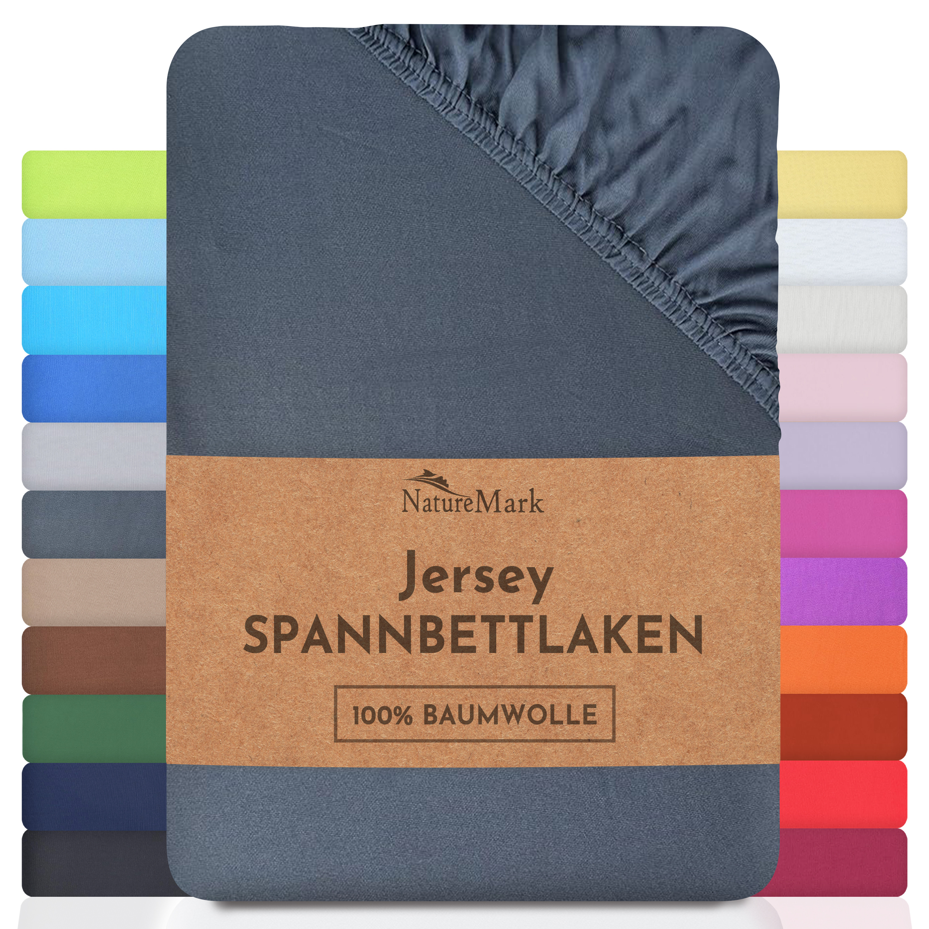 E-shop NatureMark Jersey Spannbettlaken Spannbetttuch, 100% Baumwolle