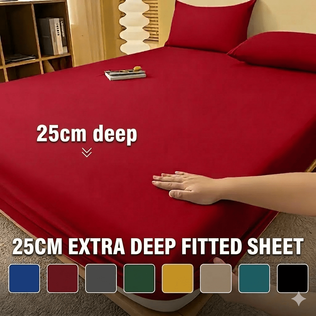 TEMU Extra Deep 25cm Fitted Sheet Bed Sheets - In Single Double King Super King Bed Size - Microfiber Super Soft Bedsheets For Bedroom
