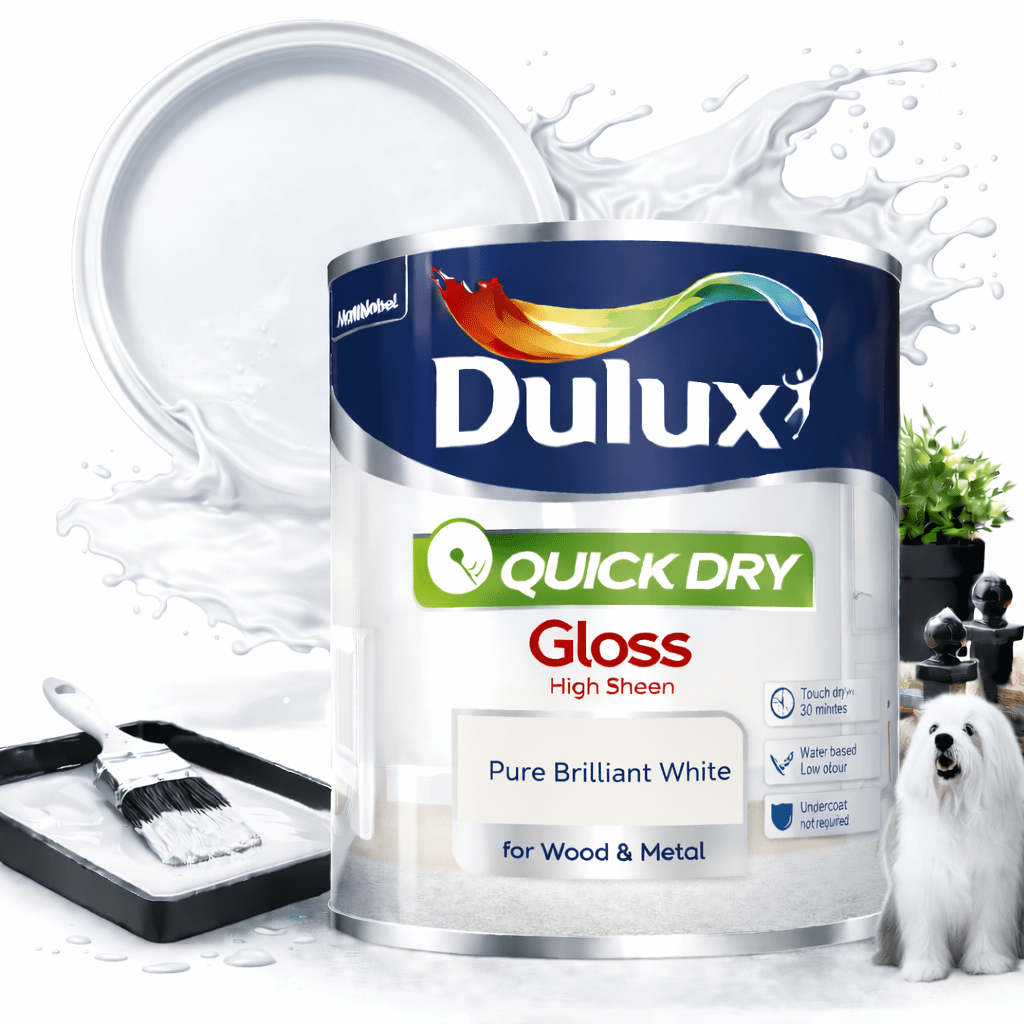   quick dry gloss 750ml pure   white high     metal paint fast drying durable  